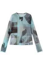 【メゾンスペシャル/MAISON SPECIAL】のPhoto Collage Mesh Tops/フォトコラージメッシュトップス BLU(ブルー)|ID: prp329100004838770 ipo3291000000035260352