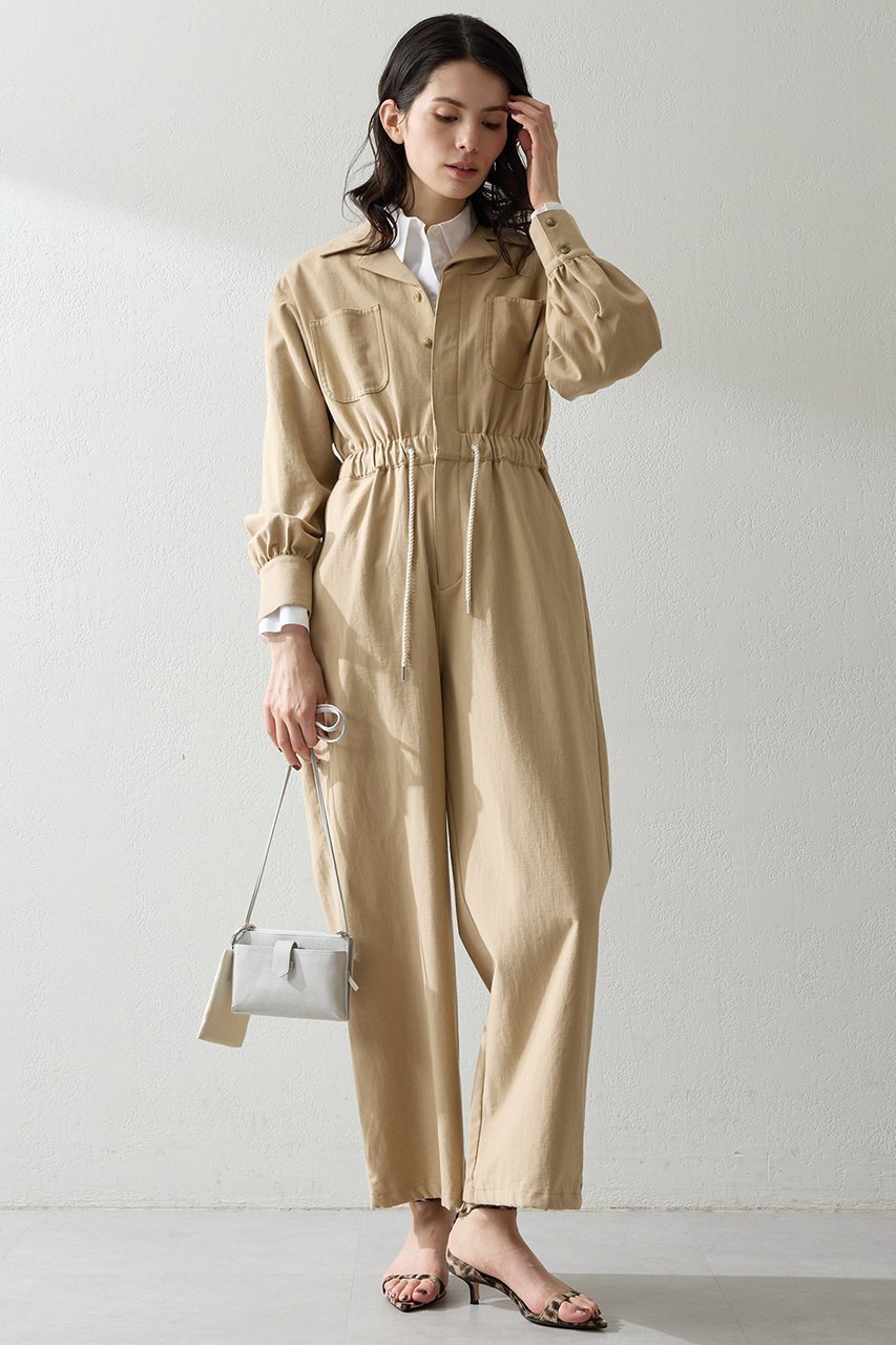 【ウィムガゼット/Whim Gazette】の【THE PAUSE】カイキンドロストジャンプスーツ インテリア・キッズ・メンズ・レディースファッション・服の通販 founy(ファニー) 　ファッション　Fashion　レディースファッション　Fashion for Women　パンツ　Pants & Trousers　2026年　2026　おすすめ　Recommended / Our Picks　サテン　Satin, Glossy Fabric　スーツ　Suit, Formalwear　パッチ　Patch, Appliqué　ポケット　Pocket, Pocket Detail　ヴィンテージ　Vintage Style　夏　Summer　春　Spring　S/S・春夏　SS, Spring/Summer, Warm Season　ベージュ|ID: prp329100004838772 ipo3291000000036188957