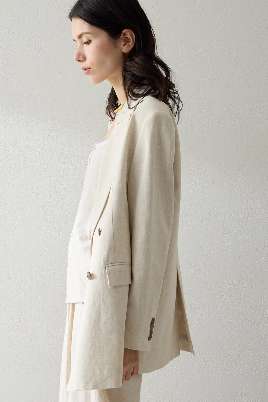 【ウィムガゼット/Whim Gazette】の【THE PAUSE】コットンリネンダブルジャケット 人気、トレンドファッション・服の通販 founy(ファニー) 　ファッション　Fashion　レディースファッション　Fashion for Women　アウター　Coat / Outerwear Collection　レディースジャケット・軽アウター　Jackets　2026年　2026　おすすめ　Recommended / Our Picks　ジャケット　Jacket, Outerwear　スタイリッシュ　Stylish, Fashionable　セットアップ　Set-Up, Coordinated Outfit　ダブル　Double, Double-Breasted　ボックス　Boxy, Box Shape　夏　Summer　定番　Standard, Basic Item　春　Spring　S/S・春夏　SS, Spring/Summer, Warm Season　other-2|ID: prp329100004838773 ipo3291000000035260377