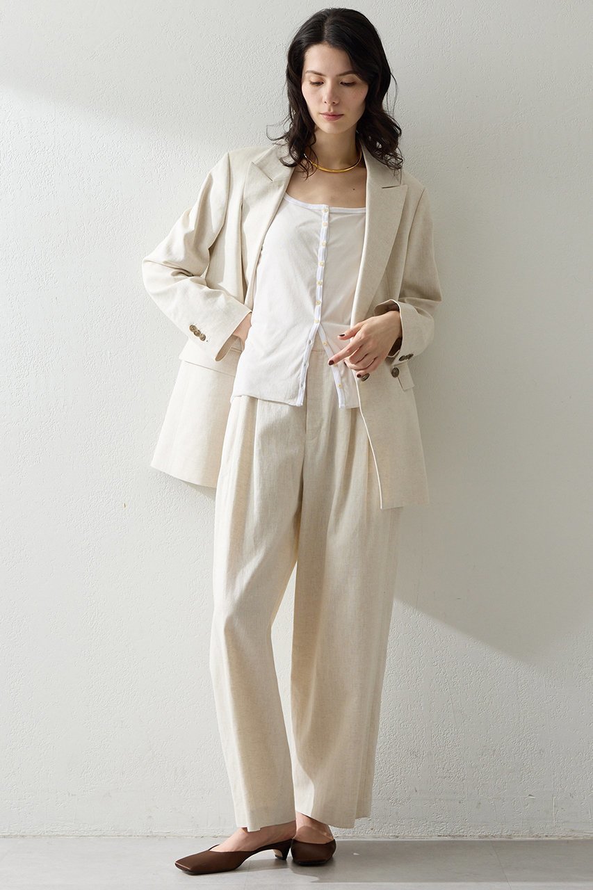 【ウィムガゼット/Whim Gazette】の【THE PAUSE】コットンリネンダブルジャケット 人気、トレンドファッション・服の通販 founy(ファニー) 　ファッション　Fashion　レディースファッション　Fashion for Women　アウター　Coat / Outerwear Collection　レディースジャケット・軽アウター　Jackets　2026年　2026　おすすめ　Recommended / Our Picks　ジャケット　Jacket, Outerwear　スタイリッシュ　Stylish, Fashionable　セットアップ　Set-Up, Coordinated Outfit　ダブル　Double, Double-Breasted　ボックス　Boxy, Box Shape　夏　Summer　定番　Standard, Basic Item　春　Spring　S/S・春夏　SS, Spring/Summer, Warm Season　other-4|ID: prp329100004838773 ipo3291000000035260379