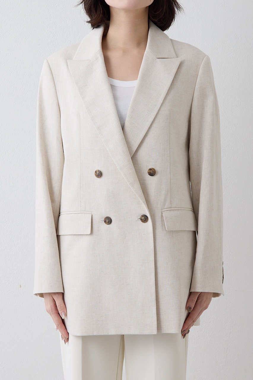【ウィムガゼット/Whim Gazette】の【THE PAUSE】コットンリネンダブルジャケット 人気、トレンドファッション・服の通販 founy(ファニー) 　ファッション　Fashion　レディースファッション　Fashion for Women　アウター　Coat / Outerwear Collection　レディースジャケット・軽アウター　Jackets　2026年　2026　おすすめ　Recommended / Our Picks　ジャケット　Jacket, Outerwear　スタイリッシュ　Stylish, Fashionable　セットアップ　Set-Up, Coordinated Outfit　ダブル　Double, Double-Breasted　ボックス　Boxy, Box Shape　夏　Summer　定番　Standard, Basic Item　春　Spring　S/S・春夏　SS, Spring/Summer, Warm Season　other-7|ID: prp329100004838773 ipo3291000000035260382