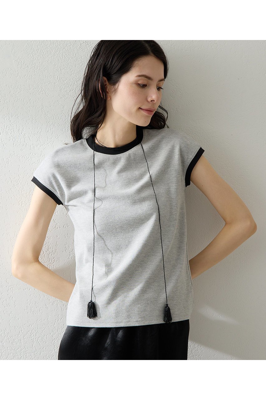 【ウィムガゼット/Whim Gazette】の【THE PAUSE】フレンチリンガーTEE インテリア・キッズ・メンズ・レディースファッション・服の通販 founy(ファニー) 　ファッション　Fashion　レディースファッション　Fashion for Women　トップス・カットソー　Cut & Sew Tops　シャツ・ブラウス・オフィスカジュアル　Elegant Blouses & Button-Ups　ロングTシャツ・Tシャツ　Longline T-Shirts & Tees　カットソー・ベーシックTシャツ　Cut-and-Sewn Tops / Stretch Tees & Basics　2026年　2026　インナー　Innerwear　コンパクト　Compact, Small Size　ショート　Short, Short Length　シンプル　Simple, Minimal　ストレッチ　Stretch, Stretchy Fabric　スリーブ　Sleeve, Long Sleeve / Short Sleeve　トリミング　Trimming, Decorative Edge　フレンチ　French, French Style　ロング　Long, Long-Length　夏　Summer　春　Spring　S/S・春夏　SS, Spring/Summer, Warm Season　グレー|ID: prp329100004838775 ipo3291000000035260397