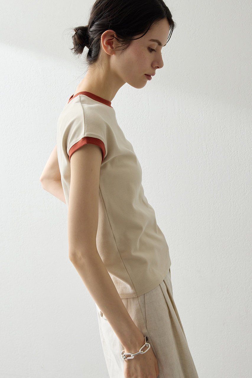 【ウィムガゼット/Whim Gazette】の【THE PAUSE】フレンチリンガーTEE 人気、トレンドファッション・服の通販 founy(ファニー) 　ファッション　Fashion　レディースファッション　Fashion for Women　トップス・カットソー　Cut & Sew Tops　シャツ・ブラウス・オフィスカジュアル　Elegant Blouses & Button-Ups　ロングTシャツ・Tシャツ　Longline T-Shirts & Tees　カットソー・ベーシックTシャツ　Cut-and-Sewn Tops / Stretch Tees & Basics　2026年　2026　インナー　Innerwear　コンパクト　Compact, Small Size　ショート　Short, Short Length　シンプル　Simple, Minimal　ストレッチ　Stretch, Stretchy Fabric　スリーブ　Sleeve, Long Sleeve / Short Sleeve　トリミング　Trimming, Decorative Edge　フレンチ　French, French Style　ロング　Long, Long-Length　夏　Summer　春　Spring　S/S・春夏　SS, Spring/Summer, Warm Season　other-4|ID: prp329100004838775 ipo3291000000035260401