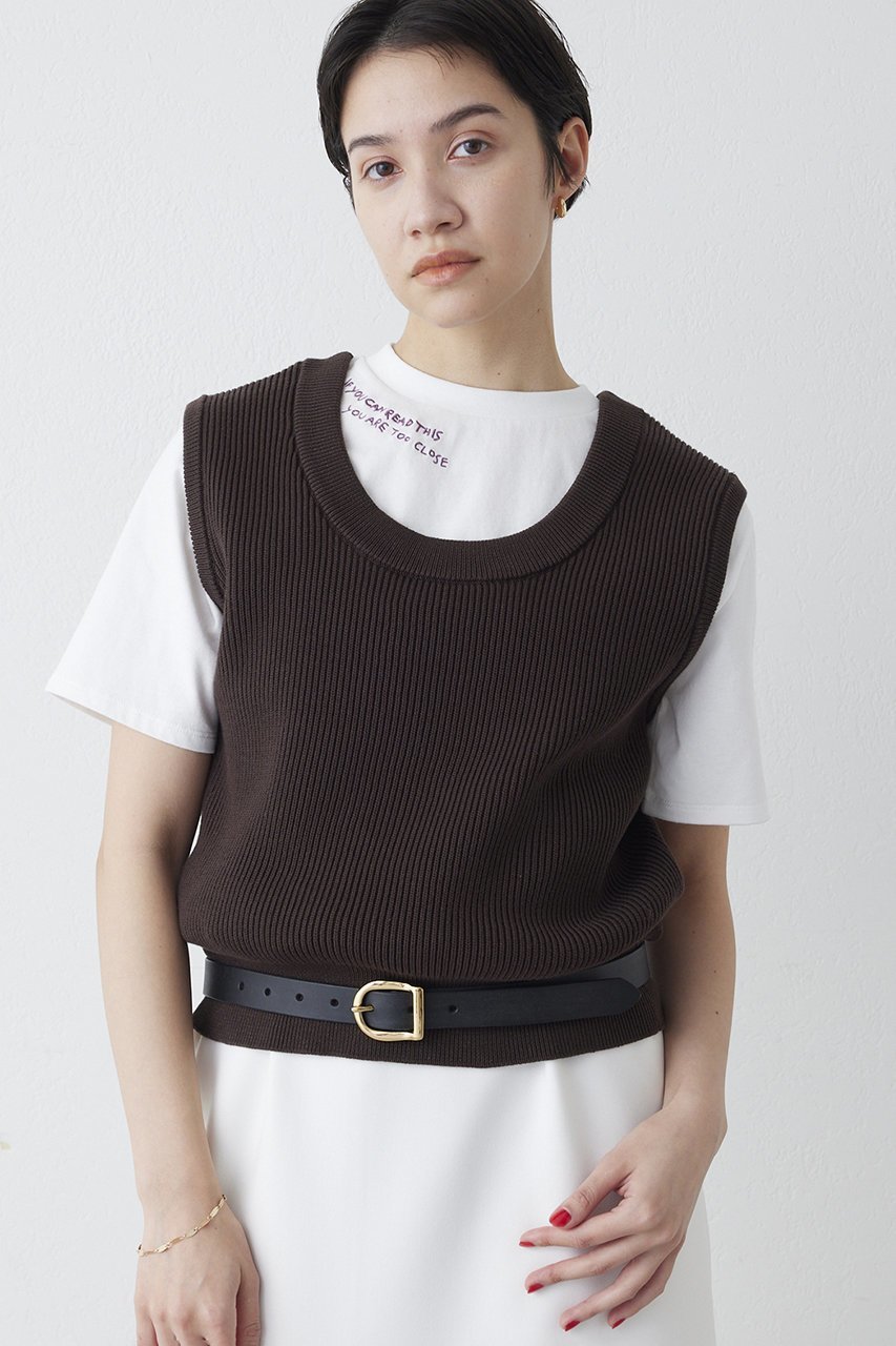 【ウィムガゼット/Whim Gazette】の【THE PAUSE】両畦ノースリーブニット インテリア・キッズ・メンズ・レディースファッション・服の通販 founy(ファニー) 　ファッション　Fashion　レディースファッション　Fashion for Women　トップス・カットソー　Cut & Sew Tops　ニット　Knit Tops & Sweaters　キャミソール&ノースリーブ　Camisoles & Sleeveless Tops　カジュアルプルオーバー・ニットトップス　Pullovers & Knit Tops / Casual Pullovers　2026年　2026　おすすめ　Recommended / Our Picks　インナー　Innerwear　カットソー　Cut and Sewn Top　コンパクト　Compact, Small Size　ノースリーブ　Sleeveless, No-Sleeve　ボトム　Bottoms, Lower Wear　ミドル　Middle Length, Mid Height　夏　Summer　春　Spring　S/S・春夏　SS, Spring/Summer, Warm Season　畦　Ribbed Knit　ブラウン|ID: prp329100004838776 ipo3291000000036092044