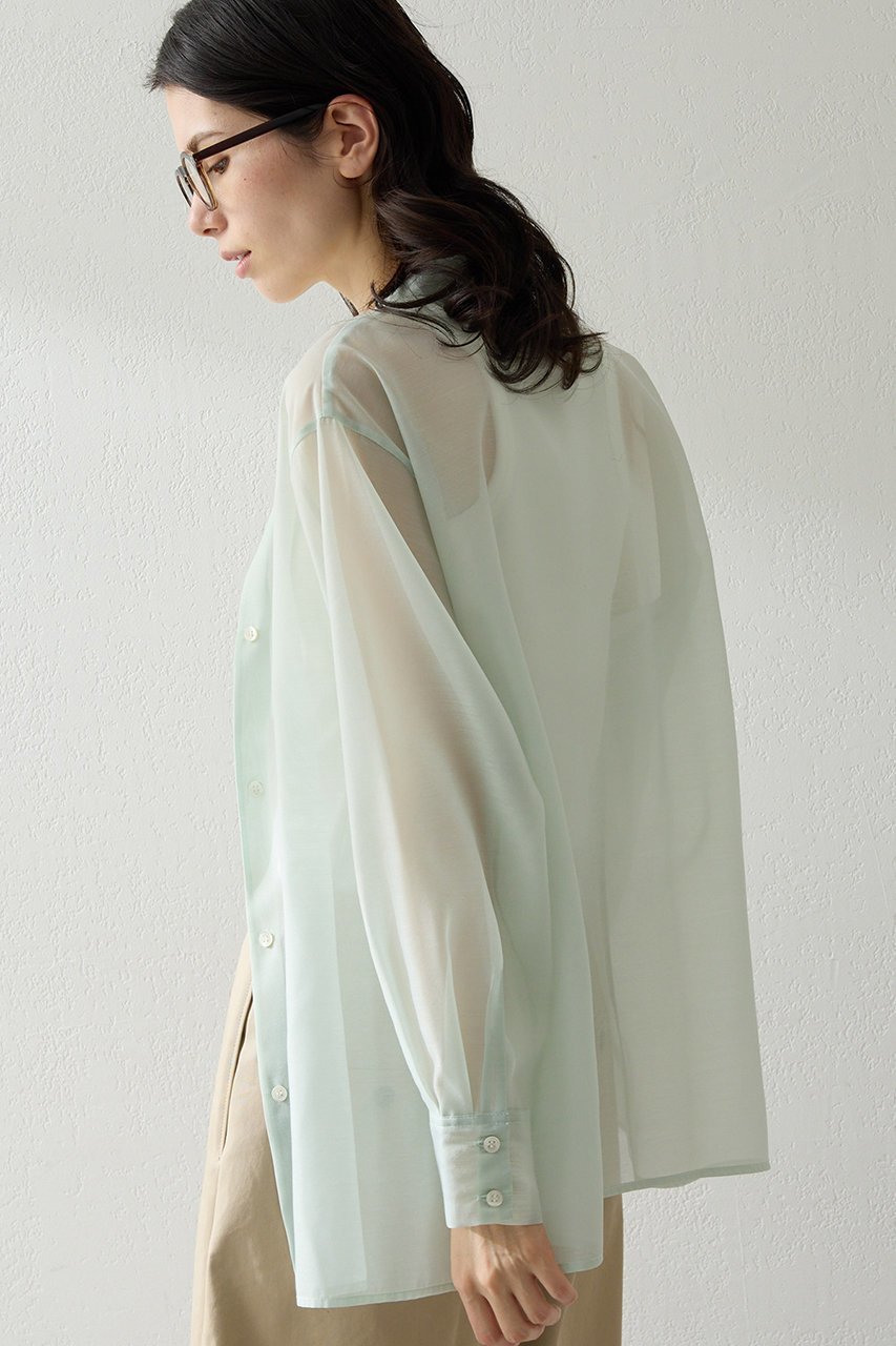 【ウィムガゼット/Whim Gazette】の【THE PAUSE】シアーオーガンジーシャツ 人気、トレンドファッション・服の通販 founy(ファニー) 　ファッション　Fashion　レディースファッション　Fashion for Women　トップス・カットソー　Cut & Sew Tops　シャツ・ブラウス・オフィスカジュアル　Elegant Blouses & Button-Ups　2026年　2026　インナー　Innerwear　オーガンジー　Organza Fabric　カットソー　Cut and Sewn Top　シアー　Sheer, See-Through　スリーブ　Sleeve, Long Sleeve / Short Sleeve　ロング　Long, Long-Length　夏　Summer　春　Spring　S/S・春夏　SS, Spring/Summer, Warm Season　other-2|ID: prp329100004838778 ipo3291000000035260423