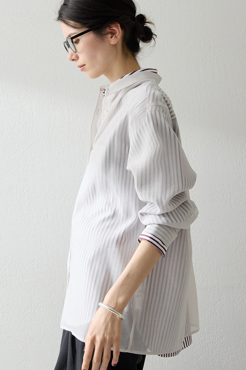 【ウィムガゼット/Whim Gazette】の【THE PAUSE】シアーオーガンジーシャツ 人気、トレンドファッション・服の通販 founy(ファニー) 　ファッション　Fashion　レディースファッション　Fashion for Women　トップス・カットソー　Cut & Sew Tops　シャツ・ブラウス・オフィスカジュアル　Elegant Blouses & Button-Ups　2026年　2026　インナー　Innerwear　オーガンジー　Organza Fabric　カットソー　Cut and Sewn Top　シアー　Sheer, See-Through　スリーブ　Sleeve, Long Sleeve / Short Sleeve　ロング　Long, Long-Length　夏　Summer　春　Spring　S/S・春夏　SS, Spring/Summer, Warm Season　other-2|ID: prp329100004838778 ipo3291000000035503576