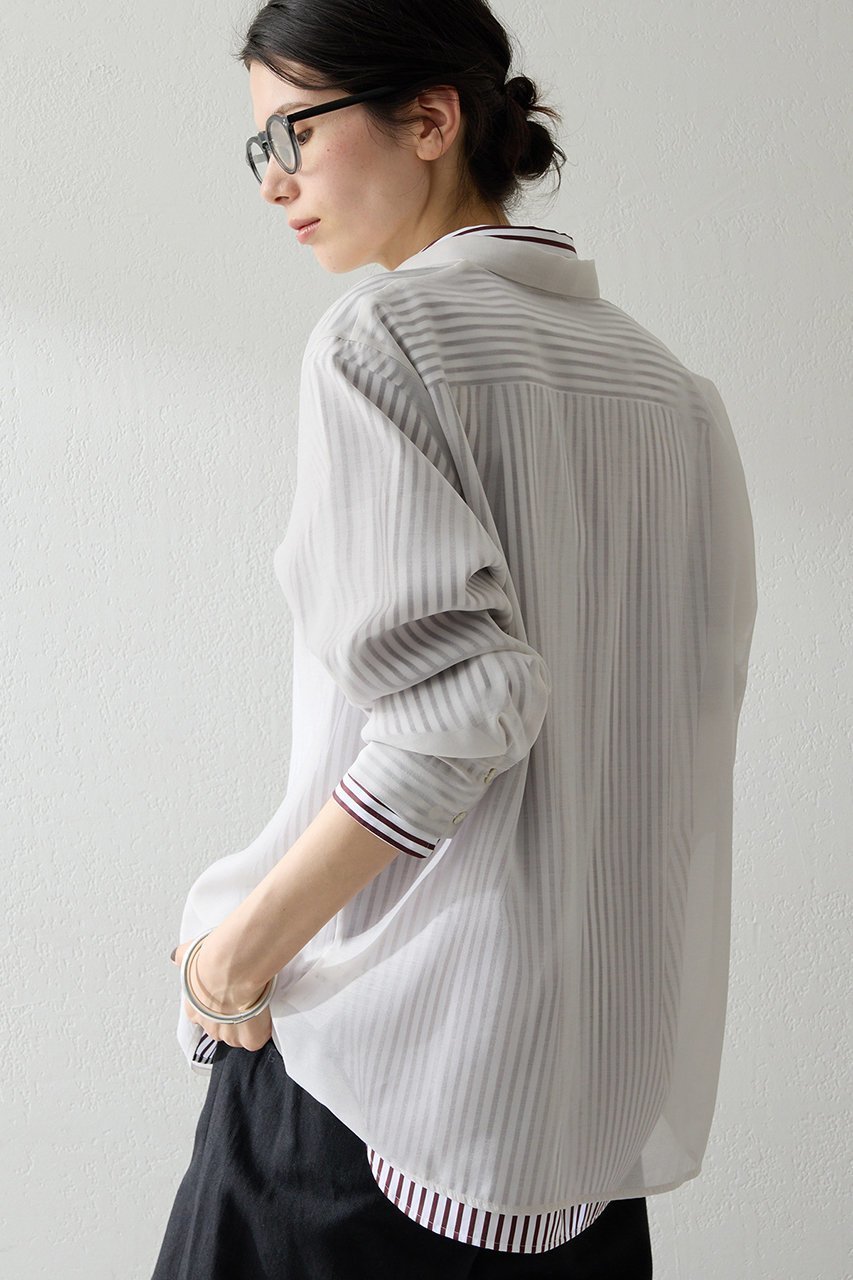 【ウィムガゼット/Whim Gazette】の【THE PAUSE】シアーオーガンジーシャツ 人気、トレンドファッション・服の通販 founy(ファニー) 　ファッション　Fashion　レディースファッション　Fashion for Women　トップス・カットソー　Cut & Sew Tops　シャツ・ブラウス・オフィスカジュアル　Elegant Blouses & Button-Ups　2026年　2026　インナー　Innerwear　オーガンジー　Organza Fabric　カットソー　Cut and Sewn Top　シアー　Sheer, See-Through　スリーブ　Sleeve, Long Sleeve / Short Sleeve　ロング　Long, Long-Length　夏　Summer　春　Spring　S/S・春夏　SS, Spring/Summer, Warm Season　other-3|ID: prp329100004838778 ipo3291000000035503577