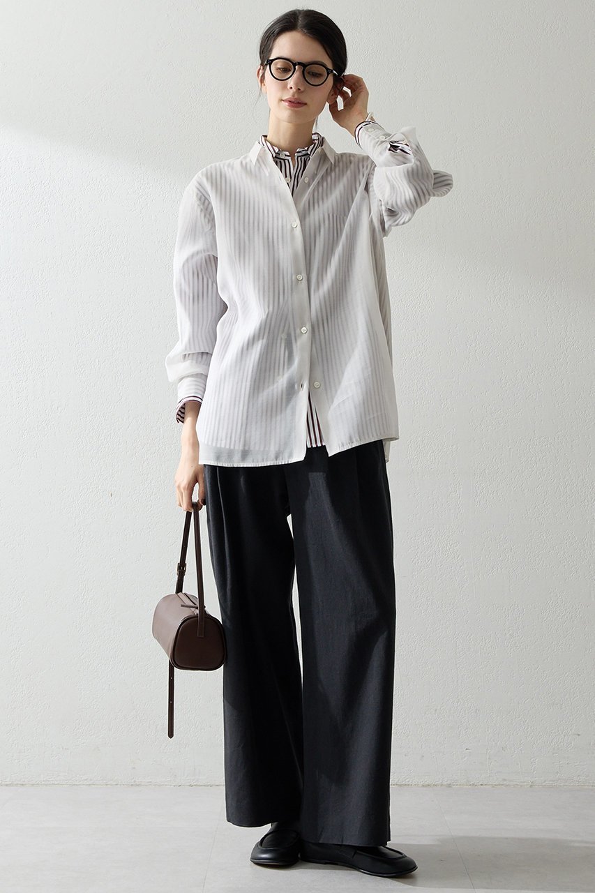 【ウィムガゼット/Whim Gazette】の【THE PAUSE】シアーオーガンジーシャツ 人気、トレンドファッション・服の通販 founy(ファニー) 　ファッション　Fashion　レディースファッション　Fashion for Women　トップス・カットソー　Cut & Sew Tops　シャツ・ブラウス・オフィスカジュアル　Elegant Blouses & Button-Ups　2026年　2026　インナー　Innerwear　オーガンジー　Organza Fabric　カットソー　Cut and Sewn Top　シアー　Sheer, See-Through　スリーブ　Sleeve, Long Sleeve / Short Sleeve　ロング　Long, Long-Length　夏　Summer　春　Spring　S/S・春夏　SS, Spring/Summer, Warm Season　other-5|ID: prp329100004838778 ipo3291000000035503580