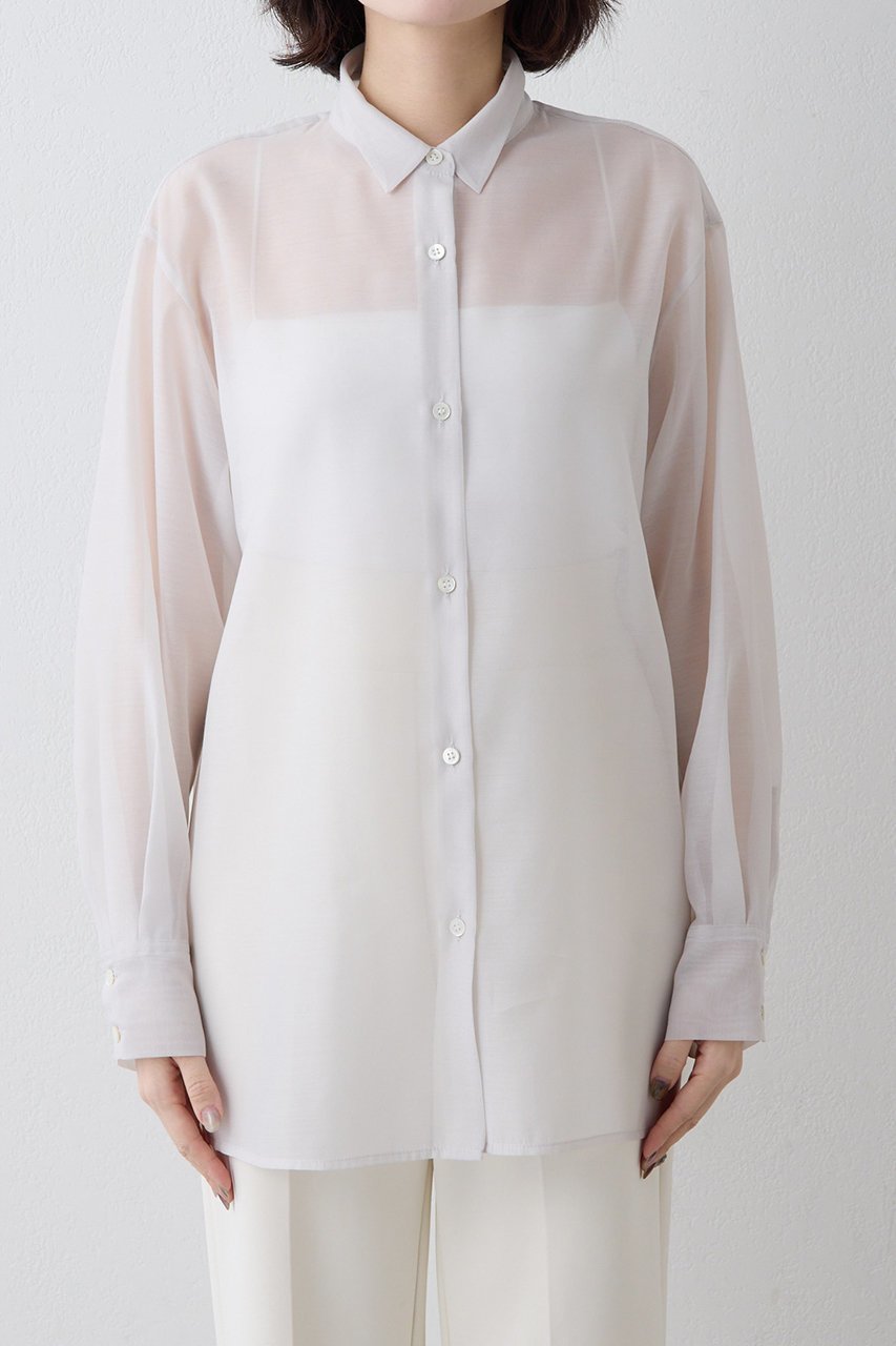 【ウィムガゼット/Whim Gazette】の【THE PAUSE】シアーオーガンジーシャツ 人気、トレンドファッション・服の通販 founy(ファニー) 　ファッション　Fashion　レディースファッション　Fashion for Women　トップス・カットソー　Cut & Sew Tops　シャツ・ブラウス・オフィスカジュアル　Elegant Blouses & Button-Ups　2026年　2026　インナー　Innerwear　オーガンジー　Organza Fabric　カットソー　Cut and Sewn Top　シアー　Sheer, See-Through　スリーブ　Sleeve, Long Sleeve / Short Sleeve　ロング　Long, Long-Length　夏　Summer　春　Spring　S/S・春夏　SS, Spring/Summer, Warm Season　other-7|ID: prp329100004838778 ipo3291000000035503582