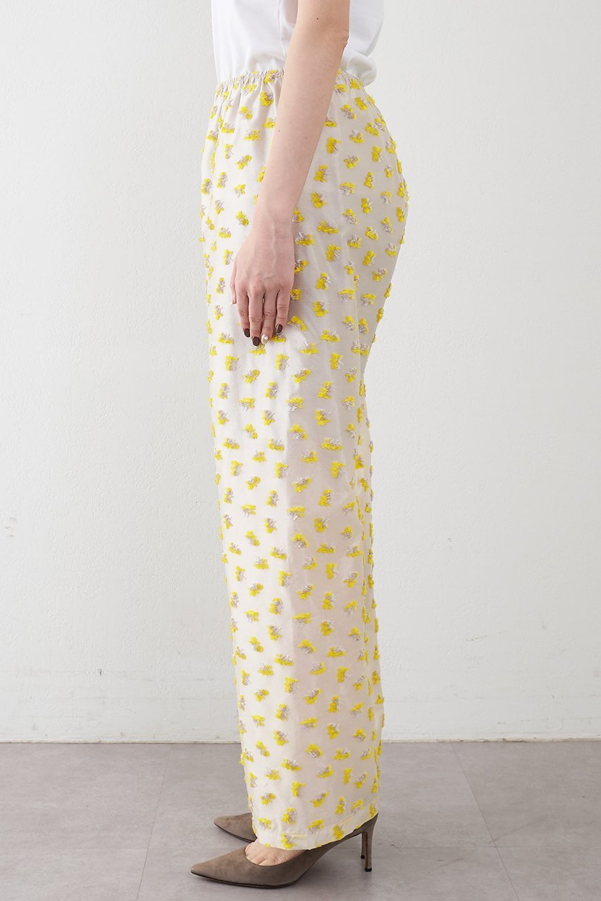 【ウィムガゼット/Whim Gazette】の【THE PAUSE】フラワージャガードパンツ 人気、トレンドファッション・服の通販 founy(ファニー) 　ファッション　Fashion　レディースファッション　Fashion for Women　パンツ　Pants & Trousers　イエロー　Yellow　オーガンジー　Organza Fabric　シアー　Sheer, See-Through　シンプル　Simple, Minimal　ジャカード／ジャガード　Jacquard, Woven Pattern　フラワー　Flower, Floral　other-8|ID: prp329100004838779 ipo3291000000036188983