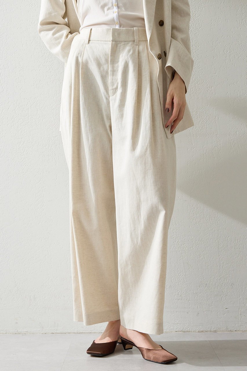 【ウィムガゼット/Whim Gazette】の【THE PAUSE】コットンリネンタックパンツ インテリア・キッズ・メンズ・レディースファッション・服の通販 founy(ファニー) ファッション Fashion レディースファッション Fashion for Women パンツ Pants & Trousers 2026年 2026 おすすめ Recommended / Our Picks シンプル Simple, Minimal スタイリッシュ Stylish, Fashionable セットアップ Set-Up, Coordinated Outfit ワイド Wide, Wide Fit 夏 Summer 定番 Standard, Basic Item 春 Spring S/S・春夏 SS, Spring/Summer, Warm Season ベージュ|ID: prp329100004838780 ipo3291000000035260440