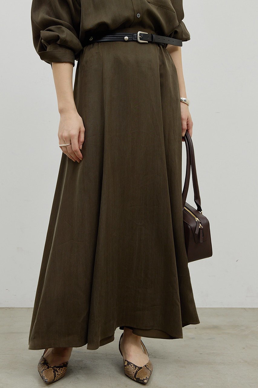 【ガリャルダガランテ/GALLARDAGALANTE】の【セットアップ対応】キュプラフレアスカート インテリア・キッズ・メンズ・レディースファッション・服の通販 founy(ファニー) 　ファッション　Fashion　レディースファッション　Fashion for Women　セットアップ　Matching Sets　スカート・ミニ/ミディ/マキシ　Skirts / Mini, Midi & Maxi Skirts　スカート　Skirts　Aライン・フレアスカート　A-Line & Flared Skirts　ロングスカート　Long Skirts / Maxi & Midi Skirts　2026年　2026　おすすめ　Recommended / Our Picks　エレガント 上品　Elegant　セットアップ　Set-Up, Coordinated Outfit　フレア　Flare, Flared　ロング　Long, Long-Length　夏　Summer　春　Spring　S/S・春夏　SS, Spring/Summer, Warm Season　カーキ|ID: prp329100004838782 ipo3291000000035260465