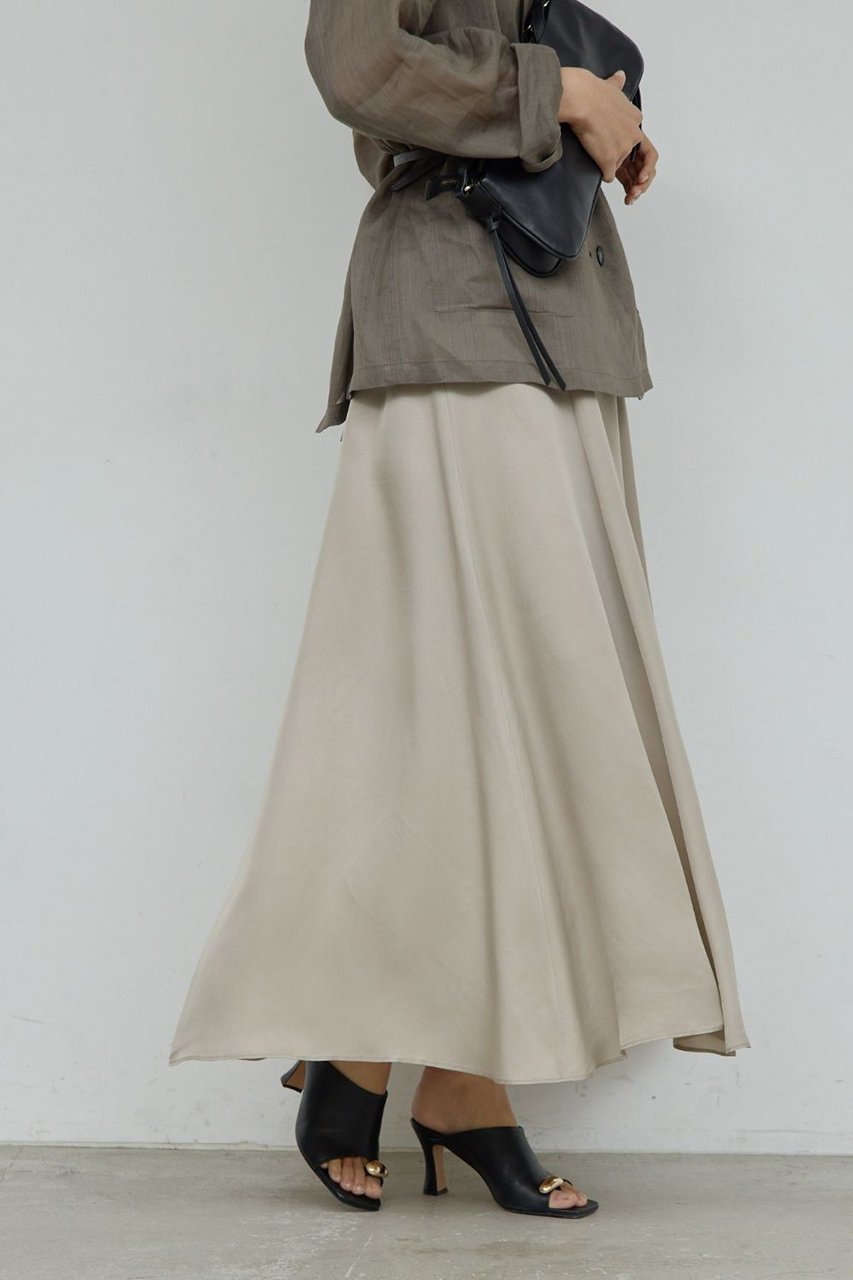 【ガリャルダガランテ/GALLARDAGALANTE】の【セットアップ対応】キュプラフレアスカート インテリア・キッズ・メンズ・レディースファッション・服の通販 founy(ファニー) 　ファッション　Fashion　レディースファッション　Fashion for Women　セットアップ　Matching Sets　スカート・ミニ/ミディ/マキシ　Skirts / Mini, Midi & Maxi Skirts　スカート　Skirts　Aライン・フレアスカート　A-Line & Flared Skirts　ロングスカート　Long Skirts / Maxi & Midi Skirts　おすすめ　Recommended / Our Picks　エレガント 上品　Elegant　セットアップ　Set-Up, Coordinated Outfit　フレア　Flare, Flared　ロング　Long, Long-Length　再入荷　Restock / Back in Stock　グレージュ|ID: prp329100004838782 ipo3291000000036789094