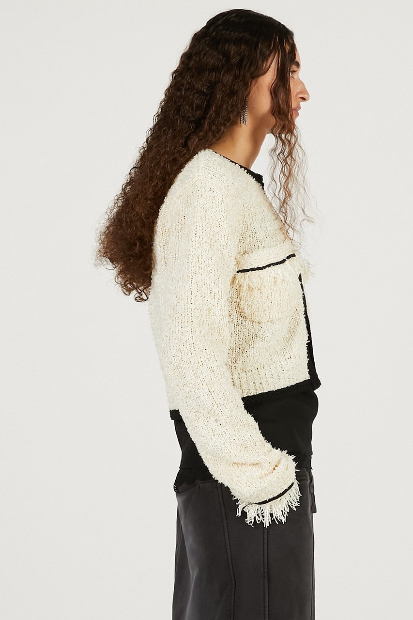 【プランク プロジェクト/PRANK PROJECT】のフロントチャームニットジャケット 人気、トレンドファッション・服の通販 founy(ファニー) 　ファッション　Fashion　レディースファッション　Fashion for Women　アウター　Coat / Outerwear Collection　レディースジャケット・軽アウター　Jackets　コンパクト　Compact, Small Size　ジャケット　Jacket, Outerwear　デニム　Denim, Jeans Material　ハーフ　Half, Half-Length　フロント　Front, Front Design　エレガント 上品　Elegant　新作・新入荷　New Arrivals / New In　other-8|ID: prp329100004838790 ipo3291000000035260552