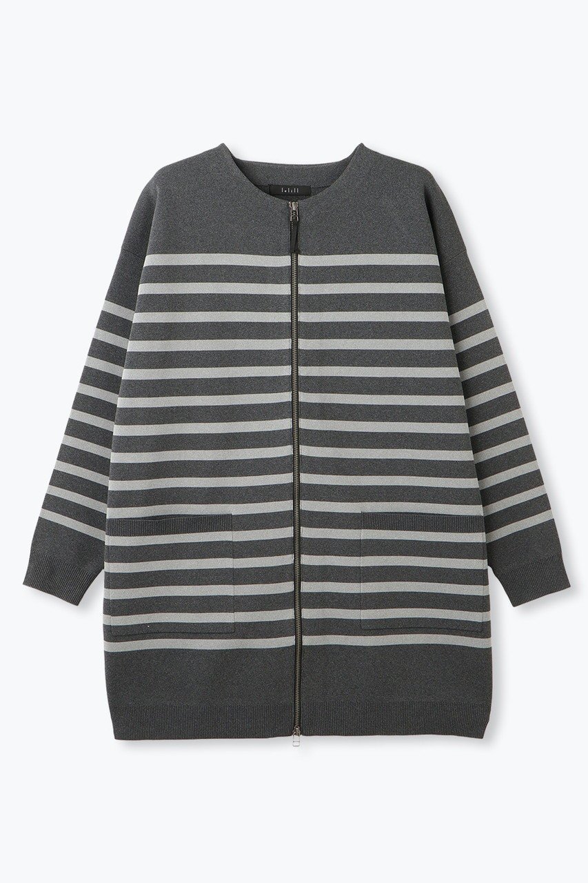 【レリル/lelill】のハイテクニット/ボーダーZIPコート 人気、トレンドファッション・服の通販 founy(ファニー) ファッション Fashion レディースファッション Fashion for Women カーディガン Cardigan, Knitwear ダブル Double, Double-Breasted ボーダー Border, Stripe 冬 Winter / This Winter 新作・新入荷 New Arrivals / New In other-1|ID: prp329100004839285 ipo3291000000035264486