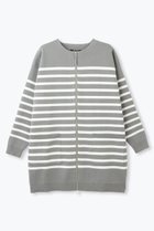 【レリル/lelill】のハイテクニット/ボーダーZIPコート 人気、トレンドファッション・服の通販 founy(ファニー) ファッション Fashion レディースファッション Fashion for Women カーディガン Cardigan, Knitwear ダブル Double, Double-Breasted ボーダー Border, Stripe 冬 Winter / This Winter thumbnail グレー|ID: prp329100004839285 ipo3291000000035550162