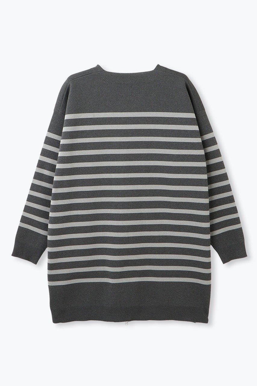 【レリル/lelill】のハイテクニット/ボーダーZIPコート 人気、トレンドファッション・服の通販 founy(ファニー) 　ファッション　Fashion　レディースファッション　Fashion for Women　カーディガン　Cardigan, Knitwear　ダブル　Double, Double-Breasted　ボーダー　Border, Stripe　冬　Winter / This Winter　other-2|ID: prp329100004839285 ipo3291000000035550163