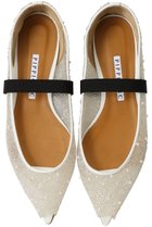 【ピッピシック/Pippichic】のANNA JEWEL ピープトゥフラットシューズ パール|ID:prp329100004840440