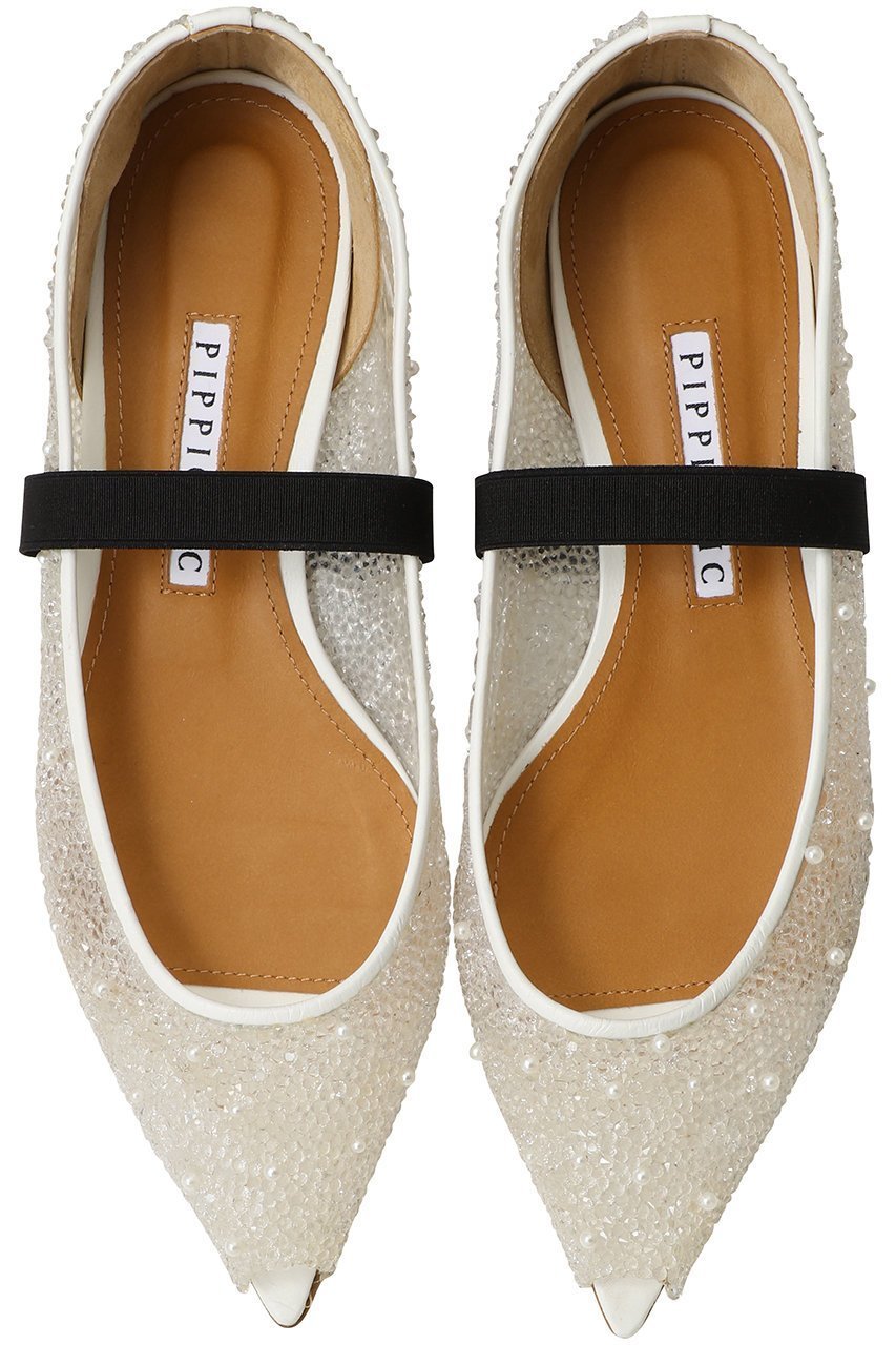 【ピッピシック/Pippichic】のANNA JEWEL ピープトゥフラットシューズ インテリア・キッズ・メンズ・レディースファッション・服の通販 founy(ファニー) 　ファッション　Fashion　レディースファッション　Fashion for Women　2026年　2026　オケージョン　Occasion Wear　シューズ　Shoes, Footwear　デニム　Denim, Jeans Material　パーティ　Party, Party Style　フラット　Flat, Flat Shoes　夏　Summer　春　Spring　S/S・春夏　SS, Spring/Summer, Warm Season　パール|ID: prp329100004840440 ipo3291000000035271548