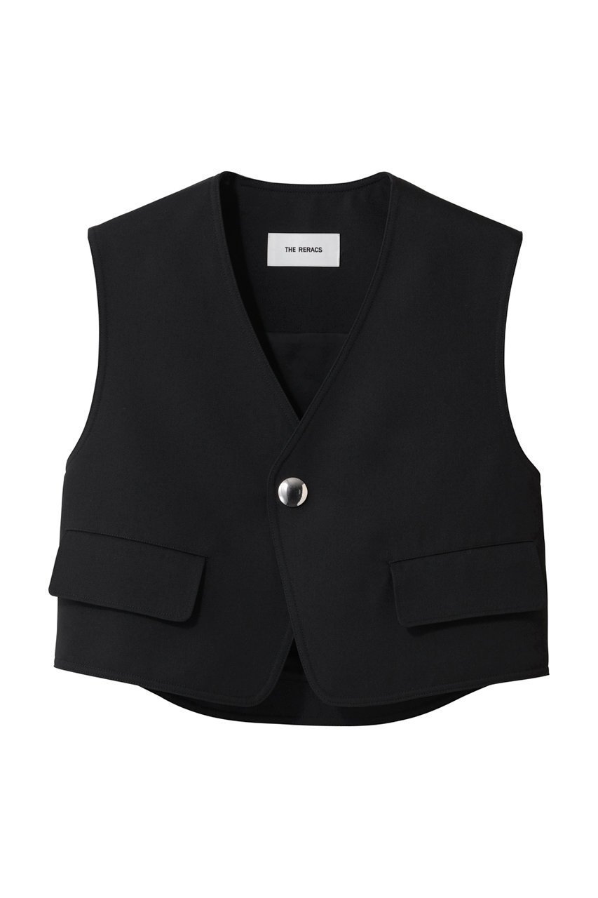 【ザ リラクス/THE RERACS】のショートベスト インテリア・キッズ・メンズ・レディースファッション・服の通販 founy(ファニー) 　ファッション　Fashion　レディースファッション　Fashion for Women　アウター　Coat / Outerwear Collection　レディースジャケット・軽アウター　Jackets　2026年　2026　コンパクト　Compact, Small Size　ショート　Short, Short Length　シルバー　Silver, Metallic Silver　ジャケット　Jacket, Outerwear　ベスト　Vest, Waistcoat　夏　Summer　春　Spring　S/S・春夏　SS, Spring/Summer, Warm Season　ブラック|ID: prp329100004840453 ipo3291000000036142265
