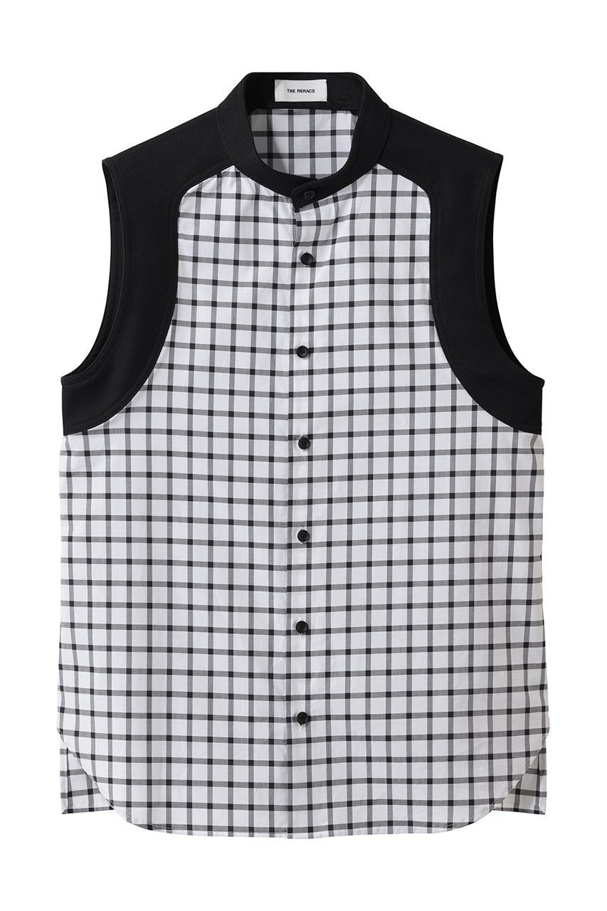 【ザ リラクス/THE RERACS】のバンドカラースリーブレスシャツ 人気、トレンドファッション・服の通販 founy(ファニー) 　ファッション　Fashion　レディースファッション　Fashion for Women　トップス・カットソー　Cut & Sew Tops　キャミソール&ノースリーブ　Camisoles & Sleeveless Tops　シャツ・ブラウス・オフィスカジュアル　Elegant Blouses & Button-Ups　2026年　2026　コンパクト　Compact, Small Size　スラックス　Slacks, Dress Pants　チェック　Check, Plaid, Tartan　ノースリーブ　Sleeveless, No-Sleeve　マニッシュ　Mannish, Boyish　モダン　Modern, Contemporary　夏　Summer　春　Spring　S/S・春夏　SS, Spring/Summer, Warm Season　無地　Plain, Solid Color　 other-1|ID: prp329100004840457 ipo3291000000036142280