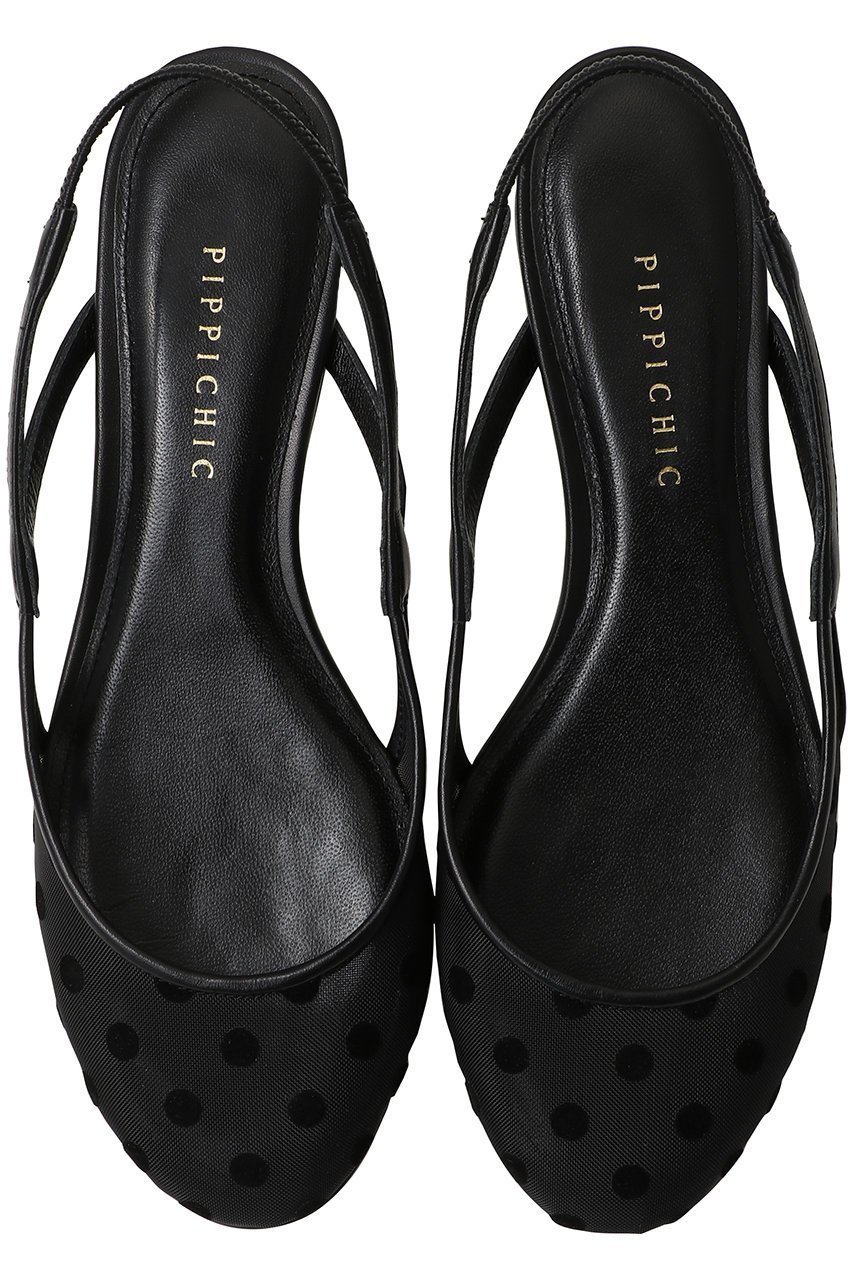 【ピッピシック/Pippichic】のCHU CHU SLING ドットチュールフラットシューズ インテリア・キッズ・メンズ・レディースファッション・服の通販 founy(ファニー) 　ファッション　Fashion　レディースファッション　Fashion for Women　2026年　2026　シューズ　Shoes, Footwear　チュール　Tulip, Tulip Motif　ドット　Polka Dot, Dot Pattern　ヌーディ　Nude, Nude Tone　フラット　Flat, Flat Shoes　モダン　Modern, Contemporary　夏　Summer　春　Spring　S/S・春夏　SS, Spring/Summer, Warm Season　ブラック|ID: prp329100004840472 ipo3291000000035850946