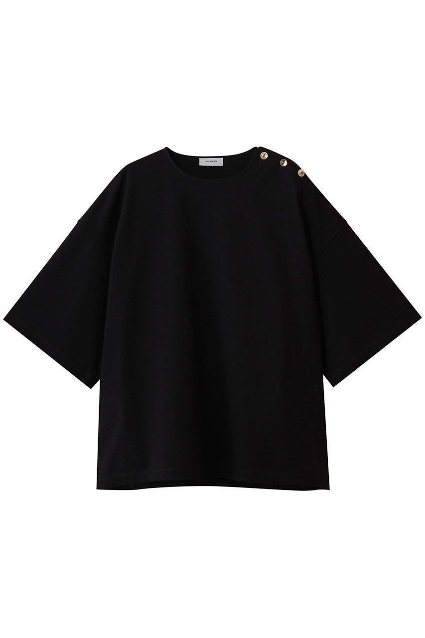 【ザ リラクス/THE RERACS】のサイドオープンオーバーサイズTシャツ インテリア・キッズ・メンズ・レディースファッション・服の通販 founy(ファニー) 　ファッション　Fashion　レディースファッション　Fashion for Women　トップス・カットソー　Cut & Sew Tops　シャツ・ブラウス・オフィスカジュアル　Elegant Blouses & Button-Ups　ロングTシャツ・Tシャツ　Longline T-Shirts & Tees　カットソー・ベーシックTシャツ　Cut-and-Sewn Tops / Stretch Tees & Basics　2026年　2026　ショルダー　Shoulder, Shoulder Strap　ショート　Short, Short Length　シンプル　Simple, Minimal　スラックス　Slacks, Dress Pants　スリーブ　Sleeve, Long Sleeve / Short Sleeve　センター　Center, Center Line　トレンド　Trend, Trending Now　ボトム　Bottoms, Lower Wear　夏　Summer　春　Spring　S/S・春夏　SS, Spring/Summer, Warm Season　ブラック|ID: prp329100004840503 ipo3291000000036030785