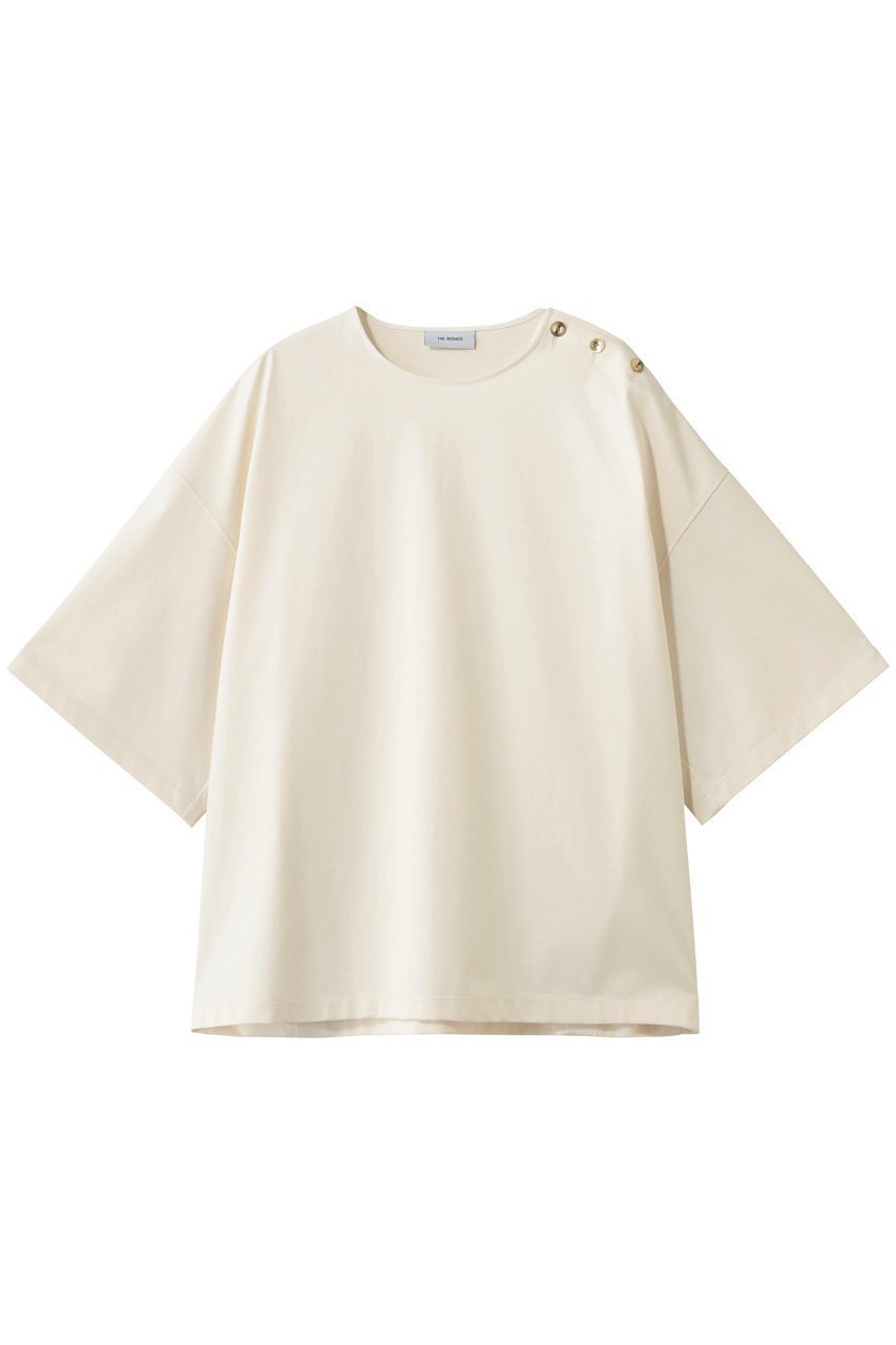 【ザ リラクス/THE RERACS】のサイドオープンオーバーサイズTシャツ インテリア・キッズ・メンズ・レディースファッション・服の通販 founy(ファニー) 　ファッション　Fashion　レディースファッション　Fashion for Women　トップス・カットソー　Cut & Sew Tops　シャツ・ブラウス・オフィスカジュアル　Elegant Blouses & Button-Ups　ロングTシャツ・Tシャツ　Longline T-Shirts & Tees　カットソー・ベーシックTシャツ　Cut-and-Sewn Tops / Stretch Tees & Basics　2026年　2026　ショルダー　Shoulder, Shoulder Strap　ショート　Short, Short Length　シンプル　Simple, Minimal　スラックス　Slacks, Dress Pants　スリーブ　Sleeve, Long Sleeve / Short Sleeve　センター　Center, Center Line　トレンド　Trend, Trending Now　ボトム　Bottoms, Lower Wear　夏　Summer　春　Spring　S/S・春夏　SS, Spring/Summer, Warm Season　エクリュ|ID: prp329100004840503 ipo3291000000036030787
