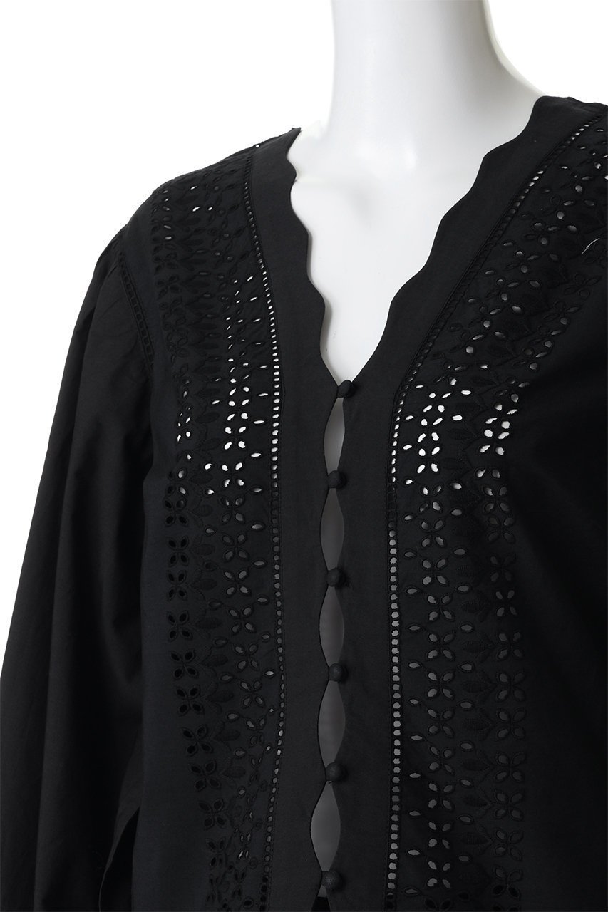 【マーレット/MERLETTE】のEVA アイレットレース Vネックボタンブラウス 人気、トレンドファッション・服の通販 founy(ファニー) ファッション Fashion レディースファッション Fashion for Women トップス・カットソー Cut & Sew Tops シャツ・ブラウス・オフィスカジュアル Elegant Blouses & Button-Ups Vネックトップス V-Neck Tops / V-Cut Neckline Shirts 2026年 2026 アイレット Eyelet Lace エレガント 上品 Elegant ショート Short, Short Length スカラップ Scallop, Scalloped Edge スリーブ Sleeve, Long Sleeve / Short Sleeve ドレス Dress, One-Piece フェミニン Feminine, Girly フレア Flare, Flared ロング Long, Long-Length 夏 Summer 春 Spring S/S・春夏 SS, Spring/Summer, Warm Season other-5|ID: prp329100004840590 ipo3291000000035272521