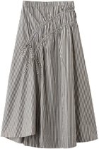 【マーレット/MERLETTE】のSABINE アシンメトリーギャザーストライプスカート ダークグリーン|ID: prp329100004840591 ipo3291000000035272530