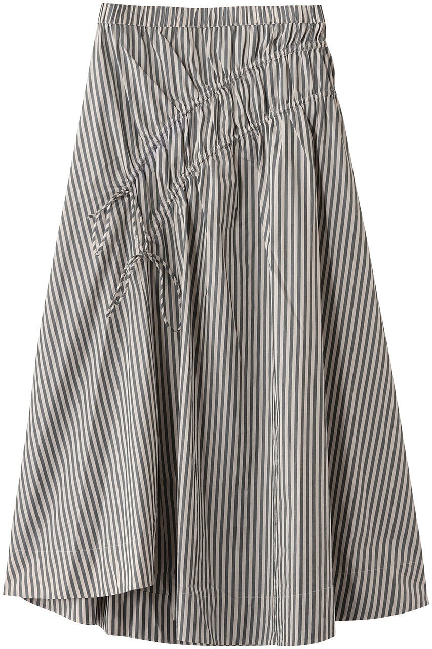 【マーレット/MERLETTE】のSABINE アシンメトリーギャザーストライプスカート インテリア・キッズ・メンズ・レディースファッション・服の通販 founy(ファニー) 　ファッション　Fashion　レディースファッション　Fashion for Women　スカート　Skirts　ロングスカート　Long Skirts / Maxi & Midi Skirts　2026年　2026　アシンメトリー　Asymmetrical Style　ギャザー　Gathered, Ruffled　ストライプ　Stripe, Striped Pattern　モダン　Modern, Contemporary　リラックス　Relax, Relaxed Fit　ロング　Long, Long-Length　夏　Summer　春　Spring　S/S・春夏　SS, Spring/Summer, Warm Season　ダークグリーン|ID: prp329100004840591 ipo3291000000035272530