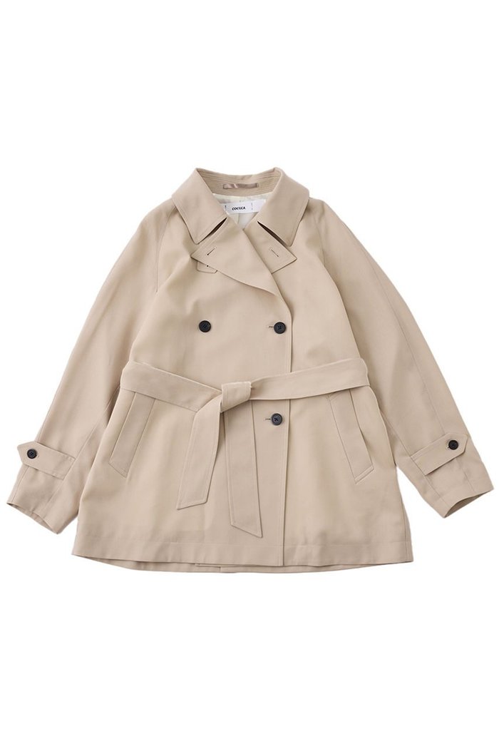 【ザ ストア バイ シー/THE STORE by C】の【COCUCA】ショートトレンチコート インテリア・キッズ・メンズ・レディースファッション・服の通販 founy(ファニー) https://founy.com/ ファッション Fashion レディースファッション Fashion for Women アウター Coat / Outerwear Collection コート・ロングコート・ピーコート Long Coats, Peacoats & More トレンチコート / 春秋の定番アウター Trench Coats 2026年 2026 ショート Short, Short Length シンプル Simple, Minimal スタンド Stand Collar, Upright Stand スーツ Suit, Formalwear ツイル Twist, Twisted Detail 別注 Limited Edition, Custom Order 夏 Summer 春 Spring S/S・春夏 SS, Spring/Summer, Warm Season 防寒 Cold Protection, Winter-Ready |ID: prp329100004840623 ipo3291000000035851630