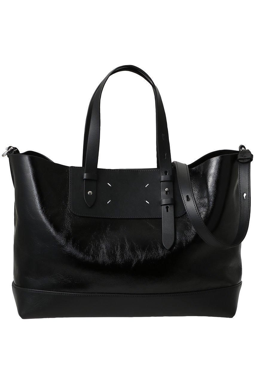 【メゾン マルジェラ/MAISON MARGIELA】の【UNISEX】SHOPPING HORIZONTAL トートバッグ ミディアム インテリア・キッズ・メンズ・レディースファッション・服の通販 founy(ファニー) 　ファッション　Fashion　レディースファッション　Fashion for Women　バッグ　Bags　2026年　2026　ユニセックス　Unisex, Genderless　スマート　Smart, Elegant　ラップ　Wrap, Wrap Design　夏　Summer　春　Spring　S/S・春夏　SS, Spring/Summer, Warm Season　ブラック/ブラック|ID: prp329100004843161 ipo3291000000035818881