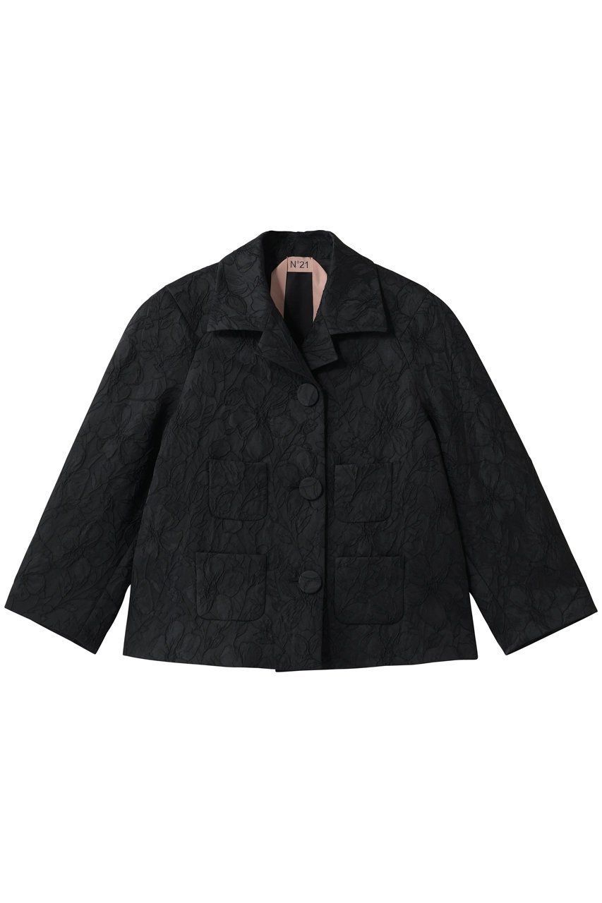 【ヌメロ ヴェントゥーノ/N°21】のショート ジャケット インテリア・キッズ・メンズ・レディースファッション・服の通販 founy(ファニー) 　ファッション　Fashion　レディースファッション　Fashion for Women　アウター　Coat / Outerwear Collection　レディースジャケット・軽アウター　Jackets　2026年　2026　クラシック　Classic, Timeless Style　ショート　Short, Short Length　ジャカード／ジャガード　Jacquard, Woven Pattern　ジャケット　Jacket, Outerwear　ポケット　Pocket, Pocket Detail　モダン　Modern, Contemporary　ビジネス 仕事 通勤　Business / Work / Commuting　夏　Summer　春　Spring　S/S・春夏　SS, Spring/Summer, Warm Season　羽織　Haori, Light Jacket　ブラック|ID: prp329100004843163 ipo3291000000035290412