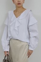 【ガリャルダガランテ/GALLARDAGALANTE】のラッフルフリルブラウス 人気、トレンドファッション・服の通販 founy(ファニー) ファッション Fashion レディースファッション Fashion for Women トップス・カットソー Cut & Sew Tops シャツ・ブラウス・オフィスカジュアル Elegant Blouses & Button-Ups 2026年 2026 エレガント 上品 Elegant スリーブ Sleeve, Long Sleeve / Short Sleeve デニム Denim, Jeans Material フリル Frill, Ruffle ロング Long, Long-Length 夏 Summer 春 Spring S/S・春夏 SS, Spring/Summer, Warm Season |ID:prp329100004843199