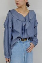 【ガリャルダガランテ/GALLARDAGALANTE】のラッフルフリルブラウス 人気、トレンドファッション・服の通販 founy(ファニー) ファッション Fashion レディースファッション Fashion for Women トップス・カットソー Cut & Sew Tops シャツ・ブラウス・オフィスカジュアル Elegant Blouses & Button-Ups 2026年 2026 エレガント 上品 Elegant スリーブ Sleeve, Long Sleeve / Short Sleeve デニム Denim, Jeans Material フリル Frill, Ruffle ロング Long, Long-Length 夏 Summer 春 Spring S/S・春夏 SS, Spring/Summer, Warm Season thumbnail ネイビー|ID: prp329100004843199 ipo3291000000035293847