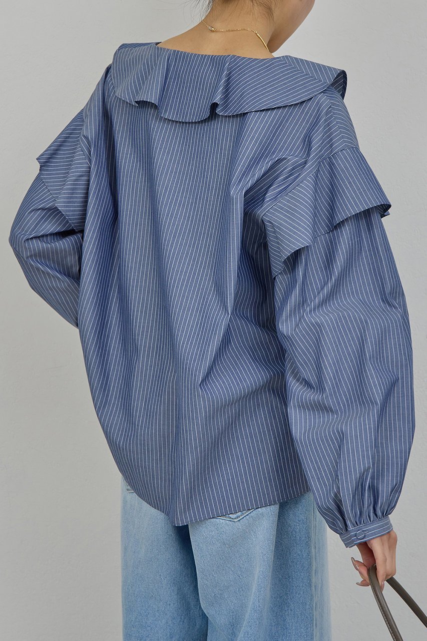 【ガリャルダガランテ/GALLARDAGALANTE】のラッフルフリルブラウス 人気、トレンドファッション・服の通販 founy(ファニー) 　ファッション　Fashion　レディースファッション　Fashion for Women　トップス・カットソー　Cut & Sew Tops　シャツ・ブラウス・オフィスカジュアル　Elegant Blouses & Button-Ups　2026年　2026　エレガント 上品　Elegant　スリーブ　Sleeve, Long Sleeve / Short Sleeve　デニム　Denim, Jeans Material　フリル　Frill, Ruffle　ロング　Long, Long-Length　夏　Summer　春　Spring　S/S・春夏　SS, Spring/Summer, Warm Season　other-7|ID: prp329100004843199 ipo3291000000036079877