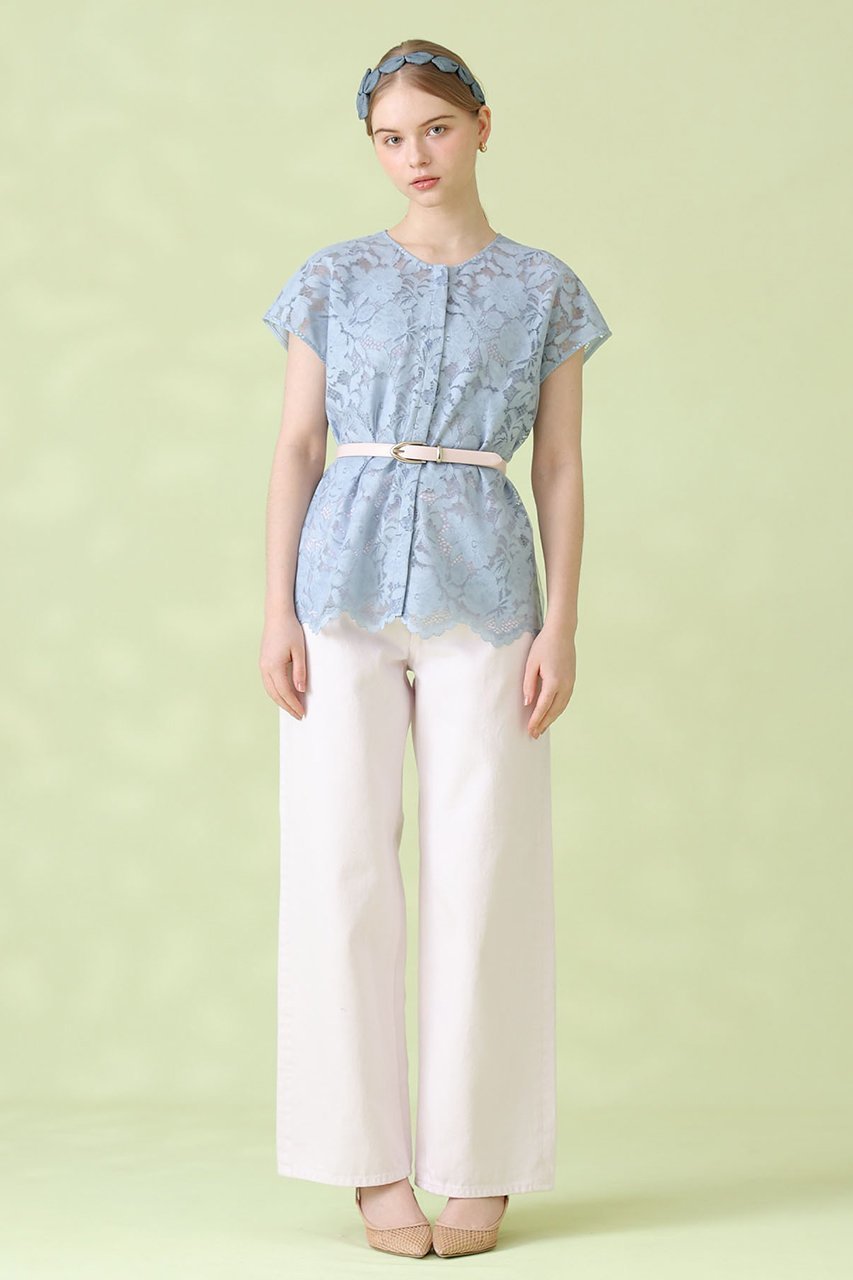 【アナイ/ANAYI】のコードレーススカラヘムブラウス 人気、トレンドファッション・服の通販 founy(ファニー) ファッション Fashion レディースファッション Fashion for Women トップス・カットソー Cut & Sew Tops シャツ・ブラウス・オフィスカジュアル Elegant Blouses & Button-Ups 2026年 2026 インディゴ Indigo Denim キャミソール Camisole, Spaghetti Strap Top ショート Short, Short Length スリーブ Sleeve, Long Sleeve / Short Sleeve チュール Tulip, Tulip Motif デニム Denim, Jeans Material フロント Front, Front Design リラックス Relax, Relaxed Fit レース Lace, Lace Fabric 夏 Summer 春 Spring S/S・春夏 SS, Spring/Summer, Warm Season other-7|ID: prp329100004843208 ipo3291000000035293940