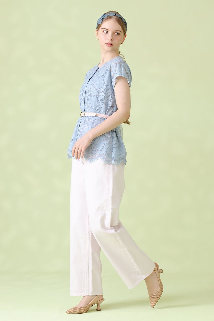 【アナイ/ANAYI】のコードレーススカラヘムブラウス 人気、トレンドファッション・服の通販 founy(ファニー) ファッション Fashion レディースファッション Fashion for Women トップス・カットソー Cut & Sew Tops シャツ・ブラウス・オフィスカジュアル Elegant Blouses & Button-Ups 2026年 2026 インディゴ Indigo Denim キャミソール Camisole, Spaghetti Strap Top ショート Short, Short Length スリーブ Sleeve, Long Sleeve / Short Sleeve チュール Tulip, Tulip Motif デニム Denim, Jeans Material フロント Front, Front Design リラックス Relax, Relaxed Fit レース Lace, Lace Fabric 夏 Summer 春 Spring S/S・春夏 SS, Spring/Summer, Warm Season other-8|ID: prp329100004843208 ipo3291000000035293941