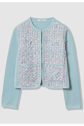 【アナイ/ANAYI】 【セットアップ対象商品】ブルーミックスツイードコンビカーディガン人気、トレンドファッション・服の通販 founy(ファニー) ファッション Fashion レディースファッション Fashion for Women トップス・カットソー Cut & Sew Tops ニット Knit Tops & Sweaters カーディガン・羽織り Layered Style Cardigans 2026年 2026 カーディガン Cardigan, Knitwear セットアップ Set-Up, Coordinated Outfit ツイード Twill, Twill Weave フランス France, French ミラノリブ Milano Rib, Milano Stitch 夏 Summer 春 Spring S/S・春夏 SS, Spring/Summer, Warm Season |ID:prp329100004843211