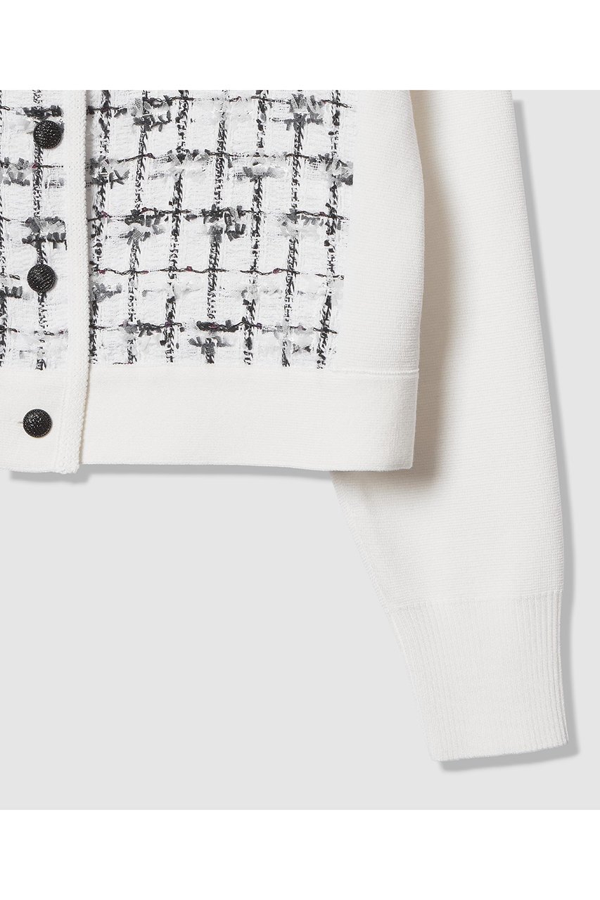 【アナイ/ANAYI】の【セットアップ対象商品】モノトーンツイードコンビカーディガン 人気、トレンドファッション・服の通販 founy(ファニー) 　ファッション　Fashion　レディースファッション　Fashion for Women　トップス・カットソー　Cut & Sew Tops　ニット　Knit Tops & Sweaters　カーディガン・羽織り　Layered Style Cardigans　2026年　2026　カーディガン　Cardigan, Knitwear　ジャケット　Jacket, Outerwear　スパンコール　Sequins, Sequin Embellishment　セットアップ　Set-Up, Coordinated Outfit　ツイード　Twill, Twill Weave　フランス　France, French　ミラノリブ　Milano Rib, Milano Stitch　モノトーン　Monotone, Black and White　夏　Summer　春　Spring　S/S・春夏　SS, Spring/Summer, Warm Season　other-4|ID: prp329100004843212 ipo3291000000036230776