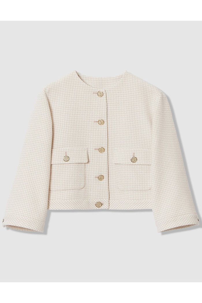 【アナイ/ANAYI】の【セットアップ対象商品】ドビーツイードノーカラーブルゾン インテリア・キッズ・メンズ・レディースファッション・服の通販 founy(ファニー) https://founy.com/ ファッション Fashion レディースファッション Fashion for Women アウター Coat / Outerwear Collection レディースジャケット・軽アウター Jackets ブルゾンジャケット・スポーティアウター Blouson Jackets 2026年 2026 エレガント 上品 Elegant ショート Short, Short Length ジャケット Jacket, Outerwear セットアップ Set-Up, Coordinated Outfit チェック Check, Plaid, Tartan ツイード Twill, Twill Weave バランス Balance, Style Balance ブルゾン Blouson, Bomber Jacket 夏 Summer 春 Spring S/S・春夏 SS, Spring/Summer, Warm Season |ID: prp329100004843214 ipo3291000000036006244