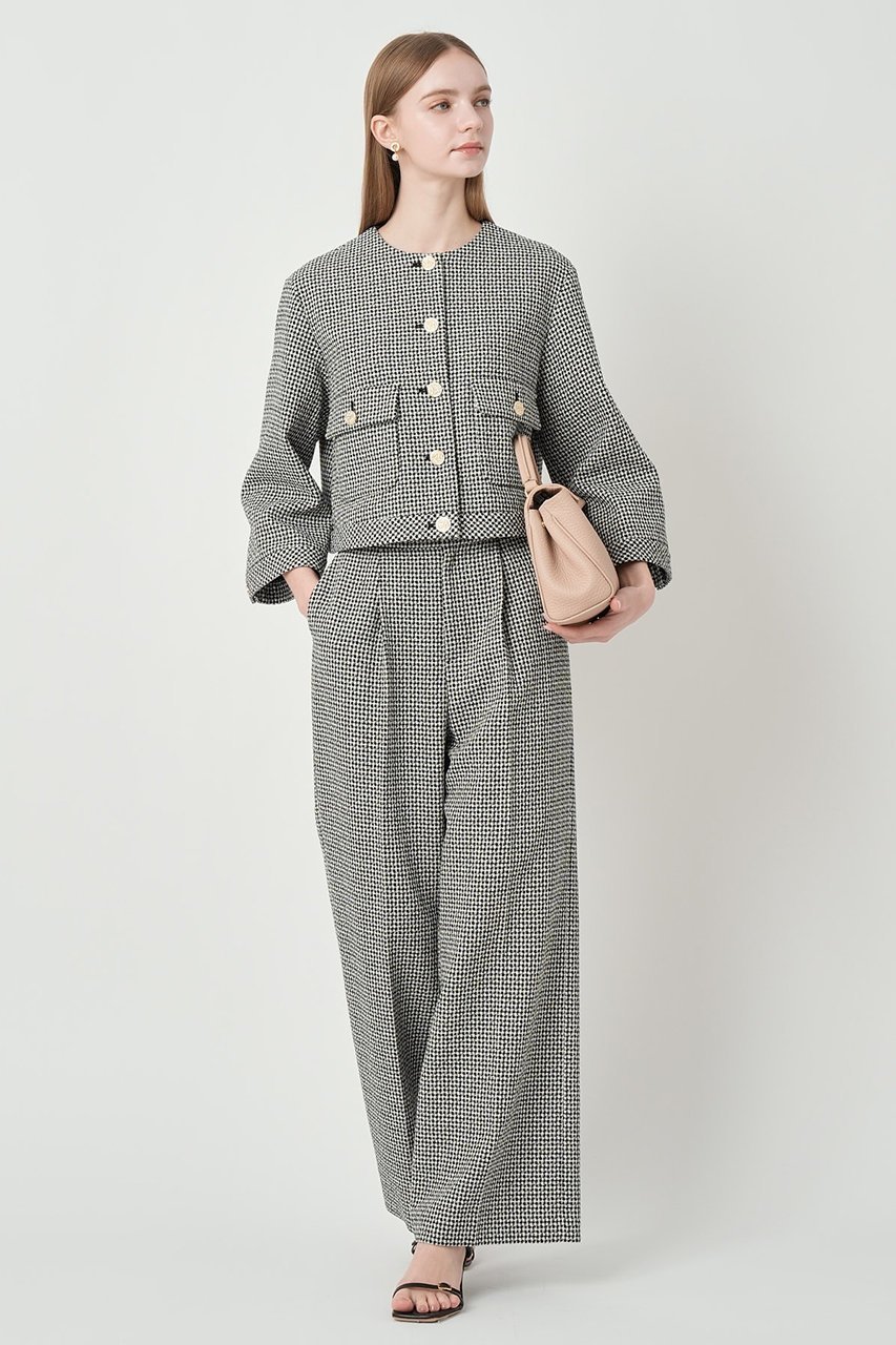 【アナイ/ANAYI】の【セットアップ対象商品】ドビーツイードタックワイドパンツ 人気、トレンドファッション・服の通販 founy(ファニー) ファッション Fashion レディースファッション Fashion for Women セットアップ Matching Sets レディースパンツ・ボトムス Pants & Trousers / Bottoms パンツ Pants & Trousers 2026年 2026 セットアップ Set-Up, Coordinated Outfit センター Center, Center Line チェック Check, Plaid, Tartan ワイド Wide, Wide Fit エレガント 上品 Elegant 夏 Summer 春 Spring S/S・春夏 SS, Spring/Summer, Warm Season other-8|ID: prp329100004843215 ipo3291000000035486107