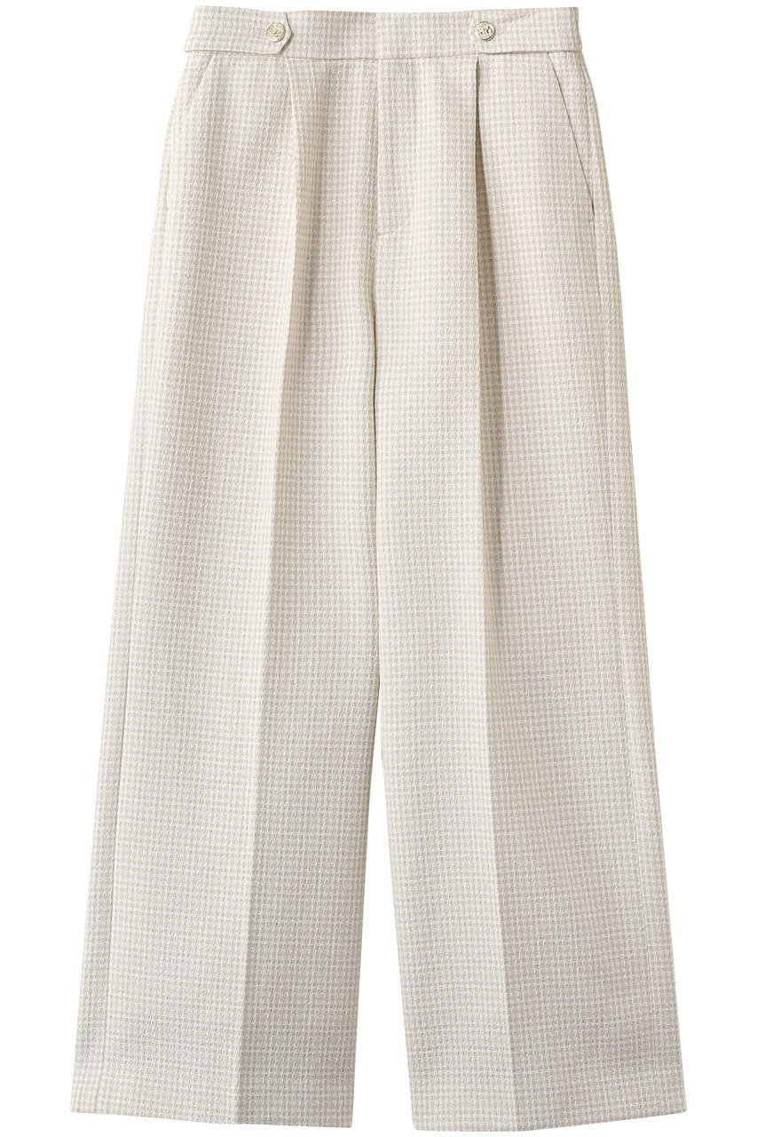 【アナイ/ANAYI】の【セットアップ対象商品】ドビーツイードタックワイドパンツ インテリア・キッズ・メンズ・レディースファッション・服の通販 founy(ファニー) ファッション Fashion レディースファッション Fashion for Women セットアップ Matching Sets レディースパンツ・ボトムス Pants & Trousers / Bottoms パンツ Pants & Trousers 2026年 2026 セットアップ Set-Up, Coordinated Outfit センター Center, Center Line チェック Check, Plaid, Tartan ワイド Wide, Wide Fit エレガント 上品 Elegant 夏 Summer 春 Spring S/S・春夏 SS, Spring/Summer, Warm Season ベージュ|ID: prp329100004843215 ipo3291000000035750001