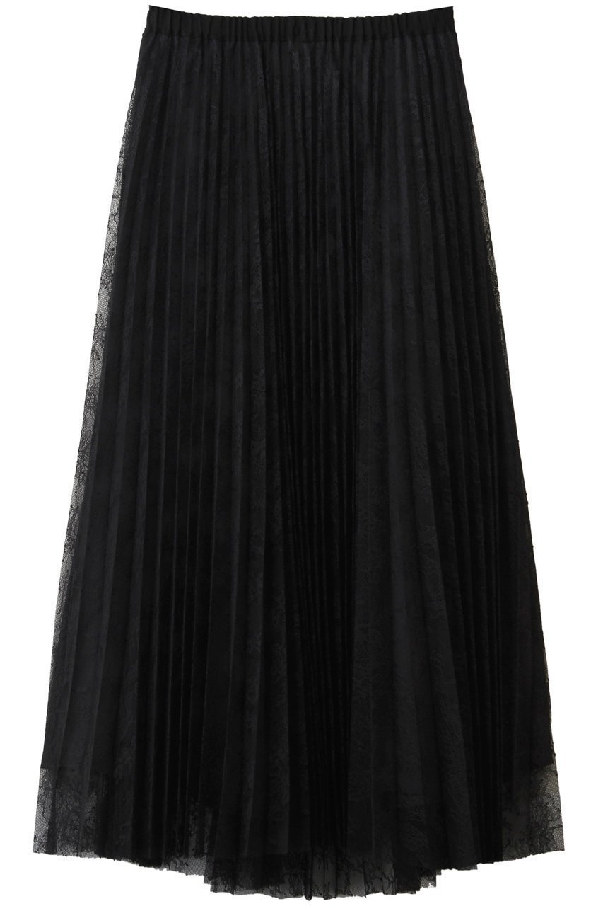 【プルミエ アロンディスモン/1er Arrondissement】のレースアコーディオンスカート インテリア・キッズ・メンズ・レディースファッション・服の通販 founy(ファニー) 　ファッション　Fashion　レディースファッション　Fashion for Women　スカート　Skirts　ロングスカート　Long Skirts / Maxi & Midi Skirts　プリーツ　Pleats, Pleated　リラックス　Relax, Relaxed Fit　レース　Lace, Lace Fabric　ロング　Long, Long-Length　エレガント 上品　Elegant　春　Spring　ブラック|ID: prp329100004843217 ipo3291000000036781749