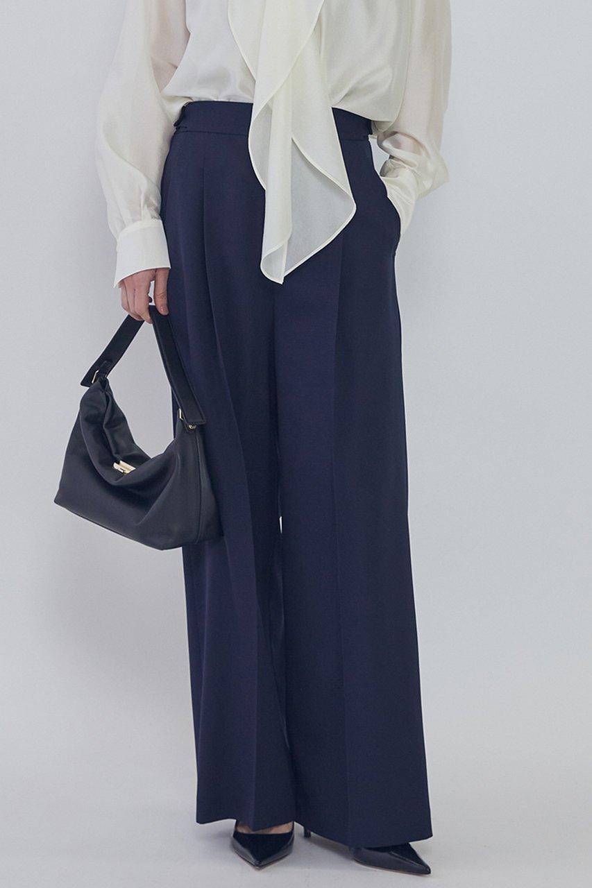 【プルミエ アロンディスモン/1er Arrondissement】のウールギャバジントラウザー インテリア・キッズ・メンズ・レディースファッション・服の通販 founy(ファニー) 　ファッション　Fashion　レディースファッション　Fashion for Women　パンツ　Pants & Trousers　春　Spring　ジャケット　Jacket, Outerwear　なめらか　Smooth, Silky Texture　バランス　Balance, Style Balance　マニッシュ　Mannish, Boyish　ワイド　Wide, Wide Fit　S/S・春夏　SS, Spring/Summer, Warm Season　日本製　Made In Japan　夏　Summer　エレガント 上品　Elegant　2026年　2026　ネイビー|ID: prp329100004843218 ipo3291000000036079924