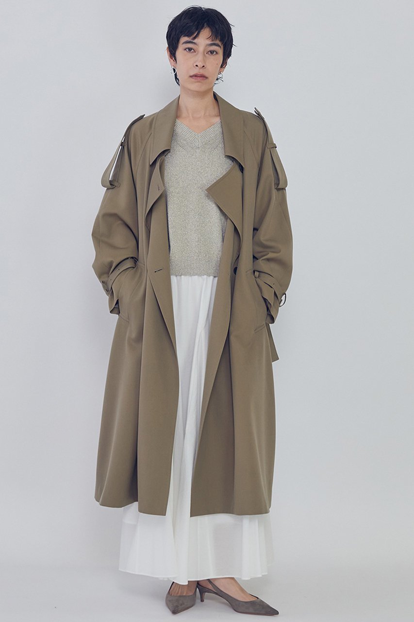 【プルミエ アロンディスモン/1er Arrondissement】のウールギャバジントレンチコート 人気、トレンドファッション・服の通販 founy(ファニー) 　ファッション　Fashion　レディースファッション　Fashion for Women　アウター　Coat / Outerwear Collection　コート・ロングコート・ピーコート　Long Coats, Peacoats & More　トレンチコート / 春秋の定番アウター　Trench Coats　2026年　2026　なめらか　Smooth, Silky Texture　トレンチ　Trench, Trench Coat　ロング　Long, Long-Length　夏　Summer　春　Spring　S/S・春夏　SS, Spring/Summer, Warm Season　 other-1|ID: prp329100004843220 ipo3291000000036079932