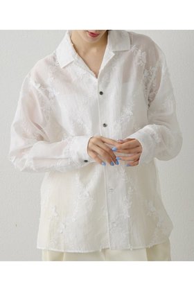【ウィムガゼット/Whim Gazette】 3D刺繍シャツ人気、トレンドファッション・服の通販 founy(ファニー) ファッション Fashion レディースファッション Fashion for Women トップス・カットソー Cut & Sew Tops シャツ・ブラウス・オフィスカジュアル Elegant Blouses & Button-Ups 2026年 2026 おすすめ Recommended / Our Picks オーガンジー Organza Fabric スリーブ Sleeve, Long Sleeve / Short Sleeve ロング Long, Long-Length ヴィンテージ Vintage Style 別注 Limited Edition, Custom Order 夏 Summer 春 Spring S/S・春夏 SS, Spring/Summer, Warm Season |ID:prp329100004843224