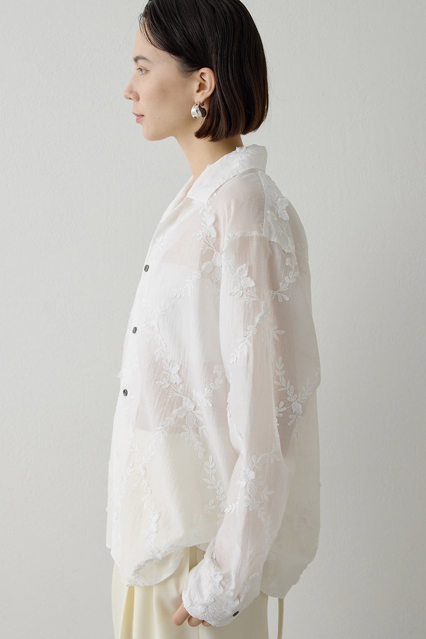 【ウィムガゼット/Whim Gazette】の3D刺繍シャツ 人気、トレンドファッション・服の通販 founy(ファニー) 　ファッション　Fashion　レディースファッション　Fashion for Women　トップス・カットソー　Cut & Sew Tops　シャツ・ブラウス・オフィスカジュアル　Elegant Blouses & Button-Ups　2026年　2026　おすすめ　Recommended / Our Picks　オーガンジー　Organza Fabric　スリーブ　Sleeve, Long Sleeve / Short Sleeve　ロング　Long, Long-Length　ヴィンテージ　Vintage Style　別注　Limited Edition, Custom Order　夏　Summer　春　Spring　S/S・春夏　SS, Spring/Summer, Warm Season　other-3|ID: prp329100004843224 ipo3291000000035294080