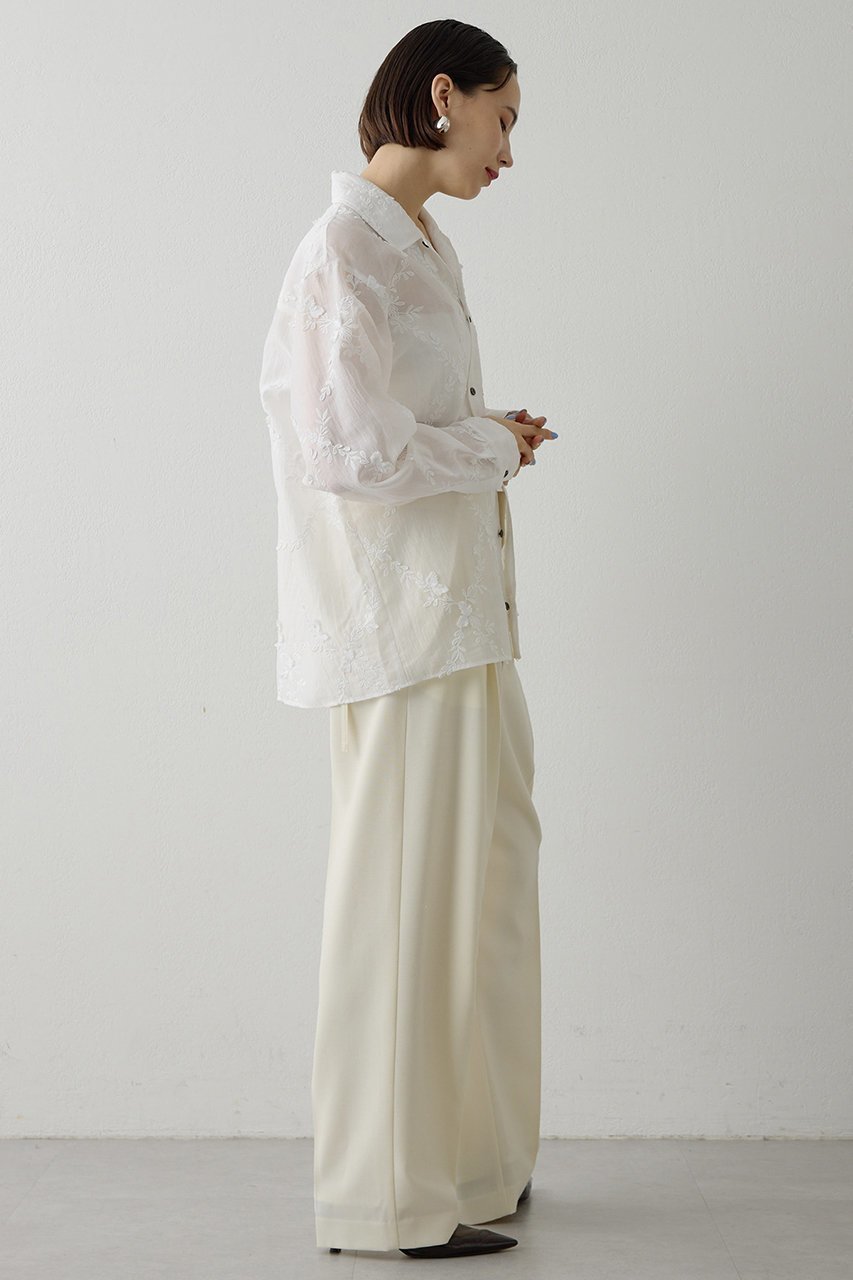 【ウィムガゼット/Whim Gazette】の3D刺繍シャツ 人気、トレンドファッション・服の通販 founy(ファニー) 　ファッション　Fashion　レディースファッション　Fashion for Women　トップス・カットソー　Cut & Sew Tops　シャツ・ブラウス・オフィスカジュアル　Elegant Blouses & Button-Ups　2026年　2026　おすすめ　Recommended / Our Picks　オーガンジー　Organza Fabric　スリーブ　Sleeve, Long Sleeve / Short Sleeve　ロング　Long, Long-Length　ヴィンテージ　Vintage Style　別注　Limited Edition, Custom Order　夏　Summer　春　Spring　S/S・春夏　SS, Spring/Summer, Warm Season　other-5|ID: prp329100004843224 ipo3291000000035294082